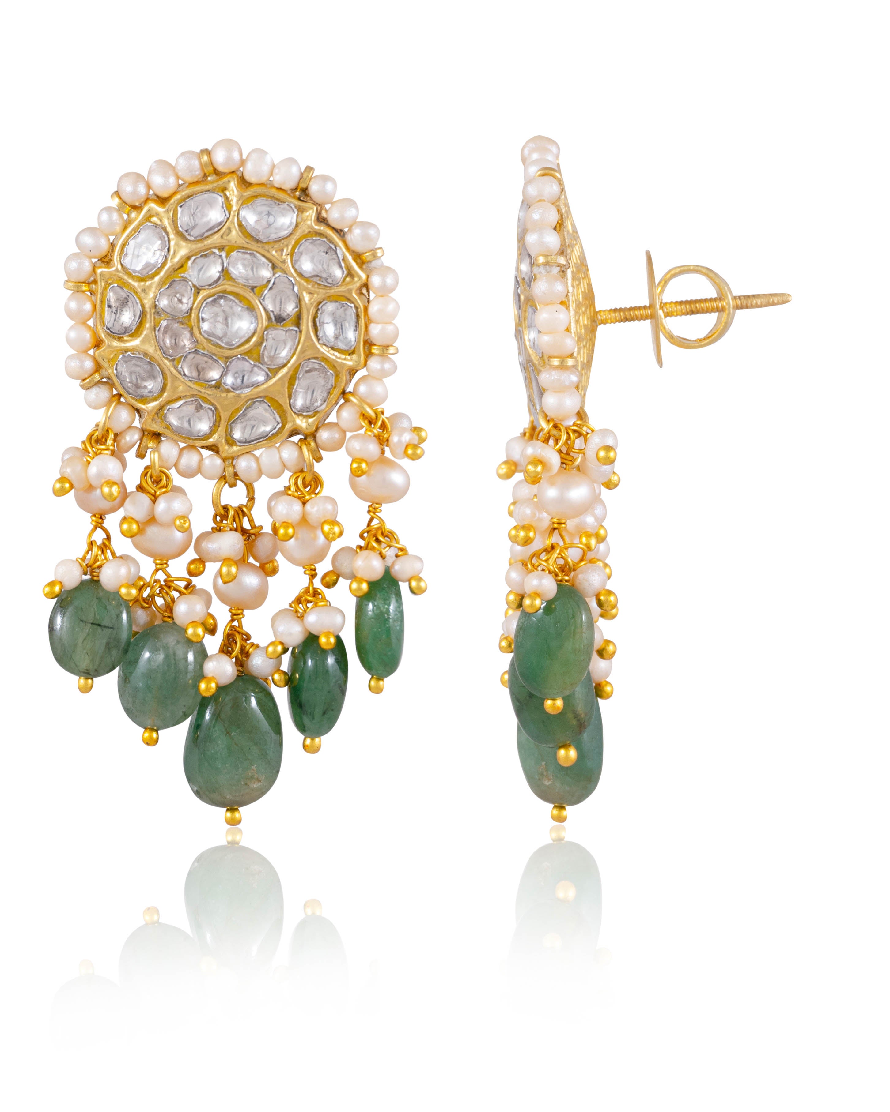 Unnati Necklace And Riddhi Tops Polki Set