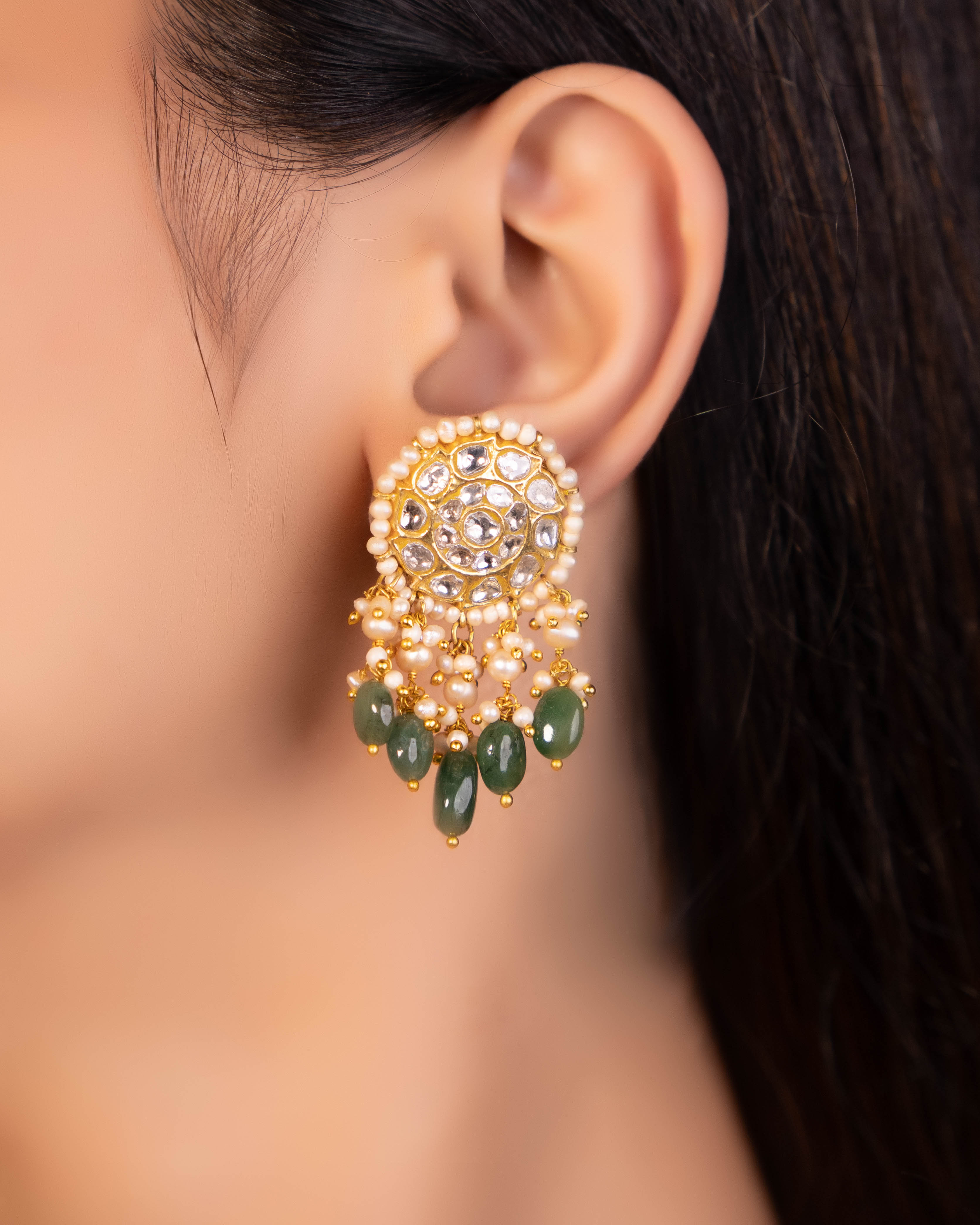 Unnati Necklace And Riddhi Tops Polki Set