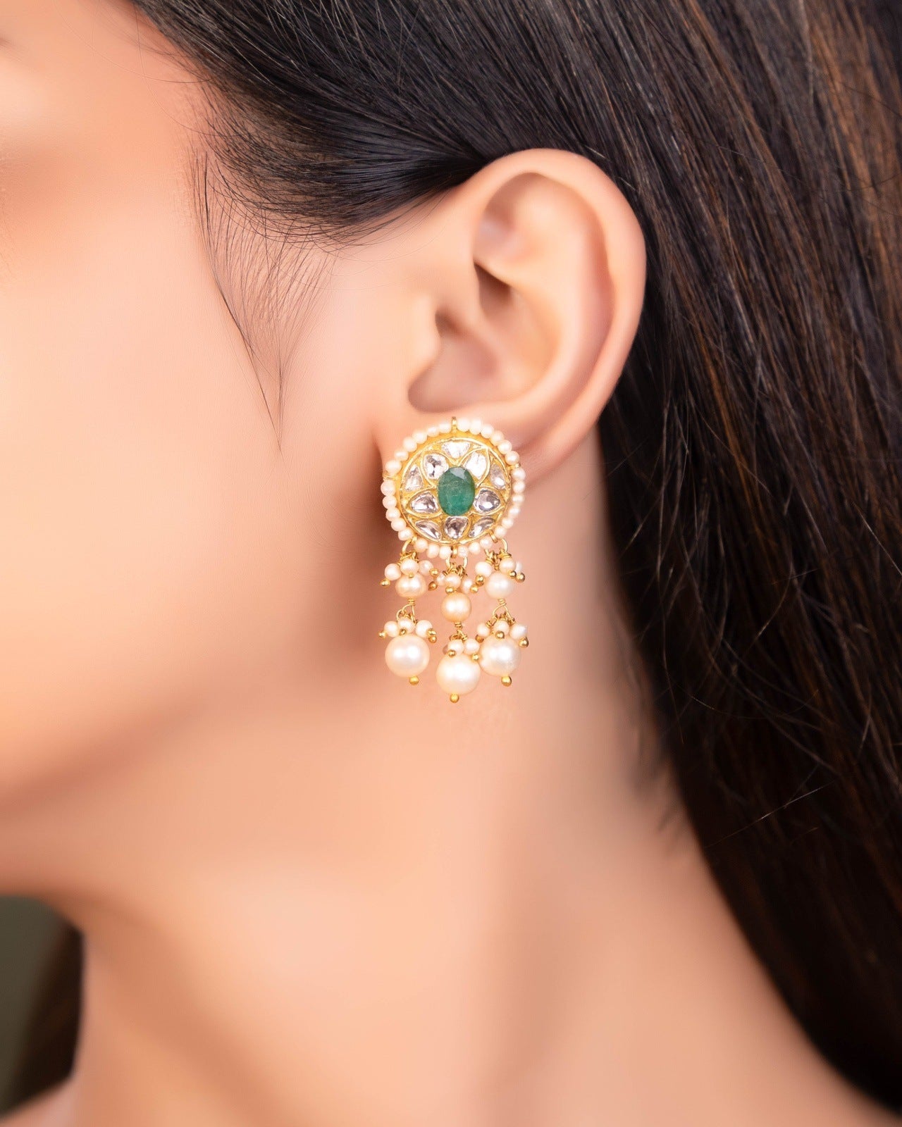 Vinita Necklace And Ruhuliya Tops Polki Set