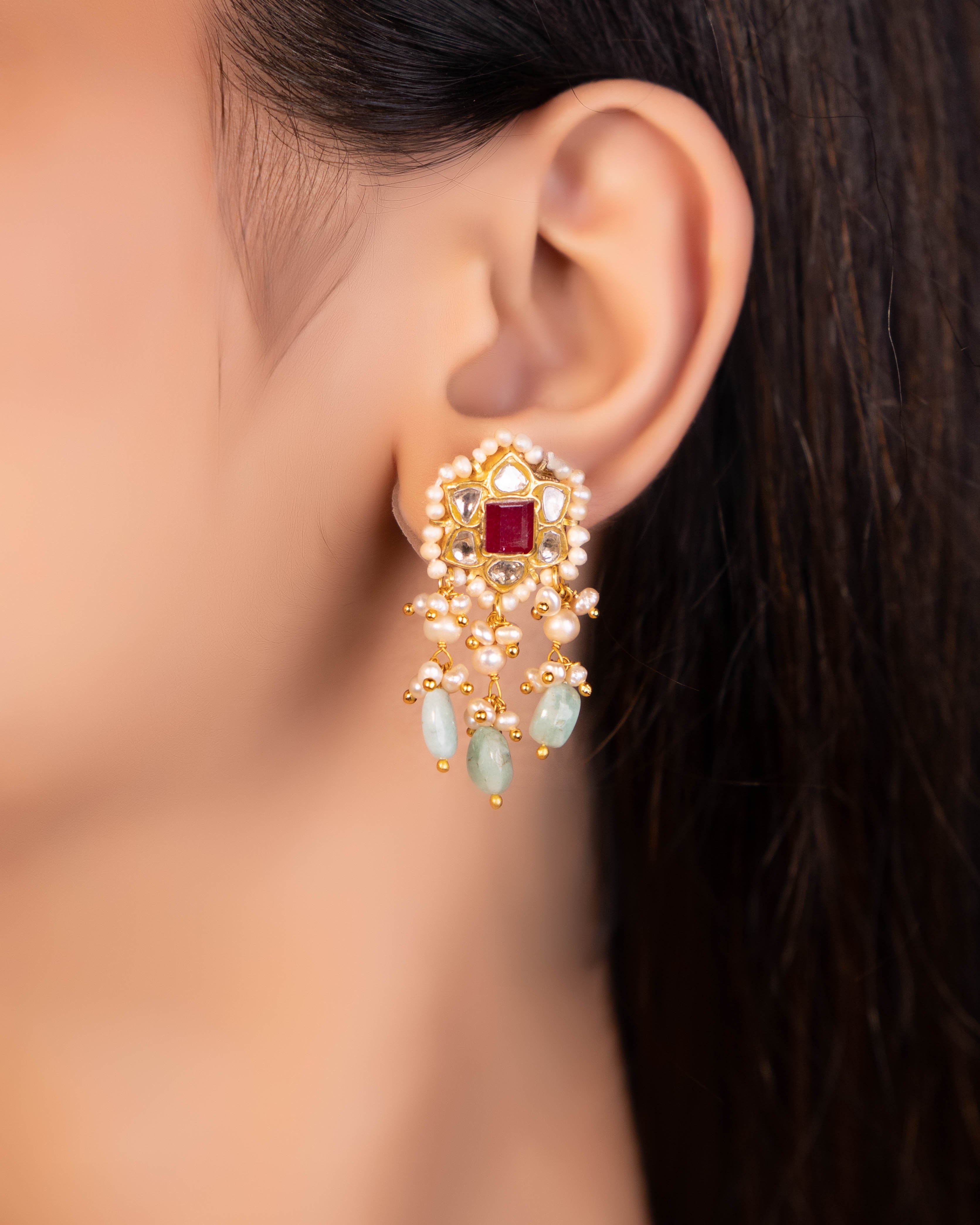 Pareen Necklace And Shaina Tops Polki Set