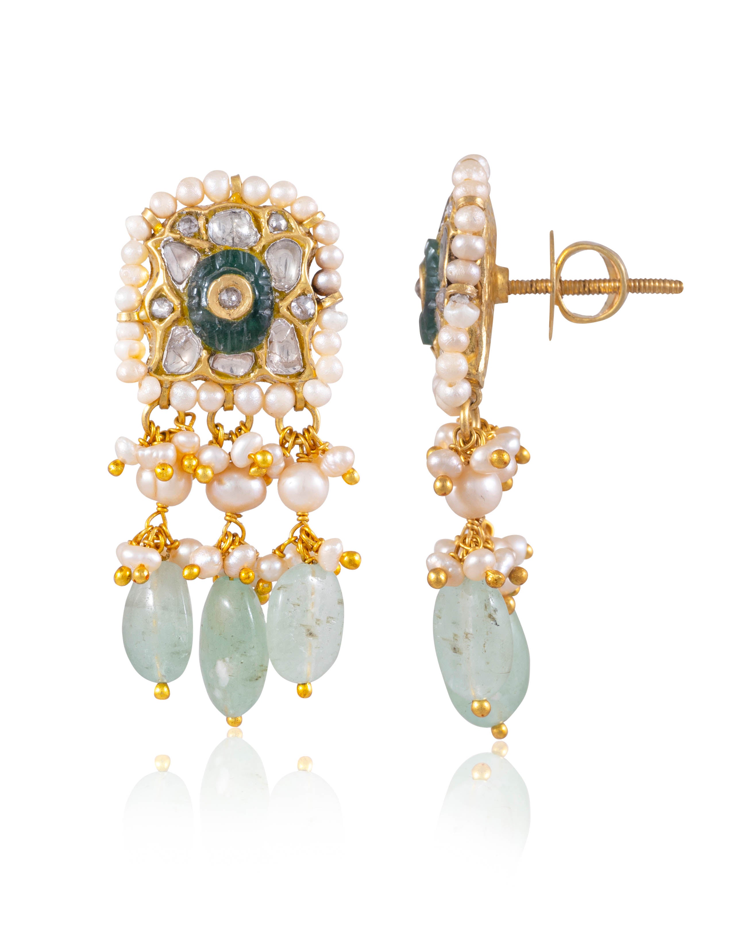 Nazmeen Necklace And Jaceenta Tops Polki Set