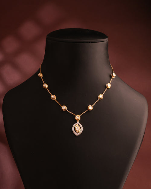 Kaina Polki And Diamond Pendant