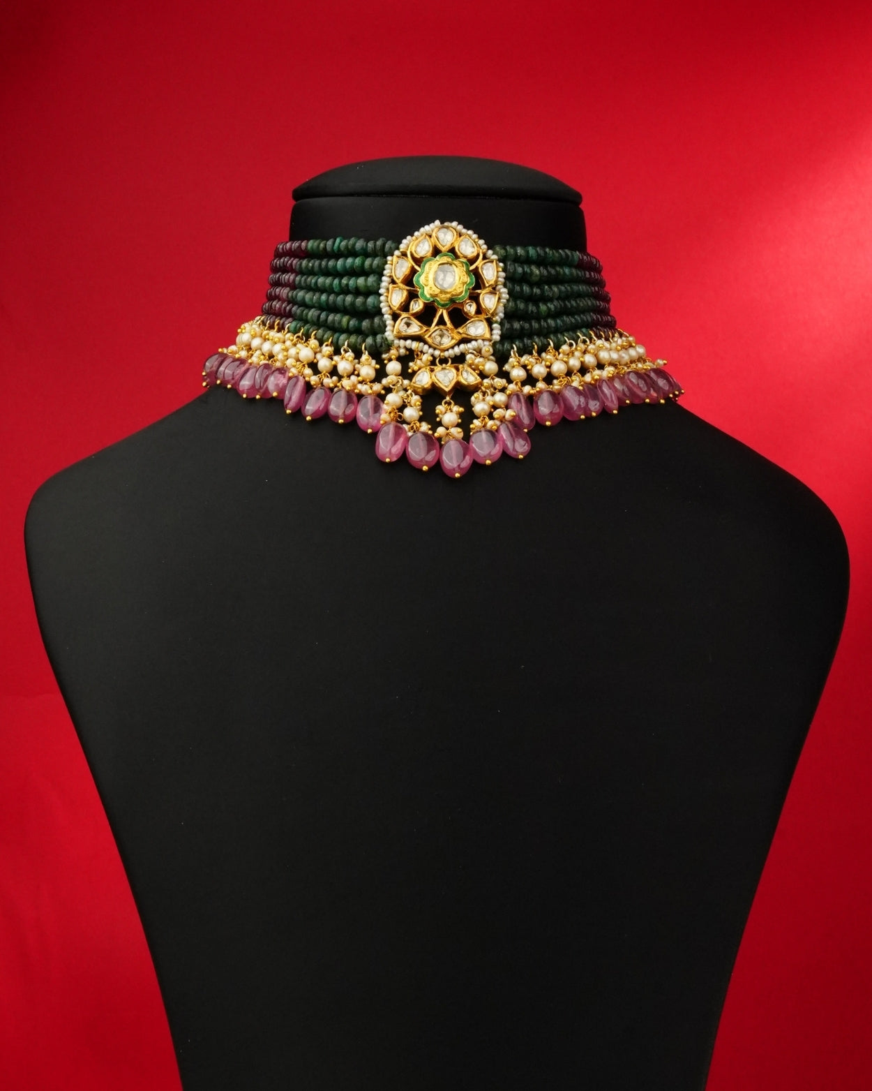 Misri Polki Bead Choker