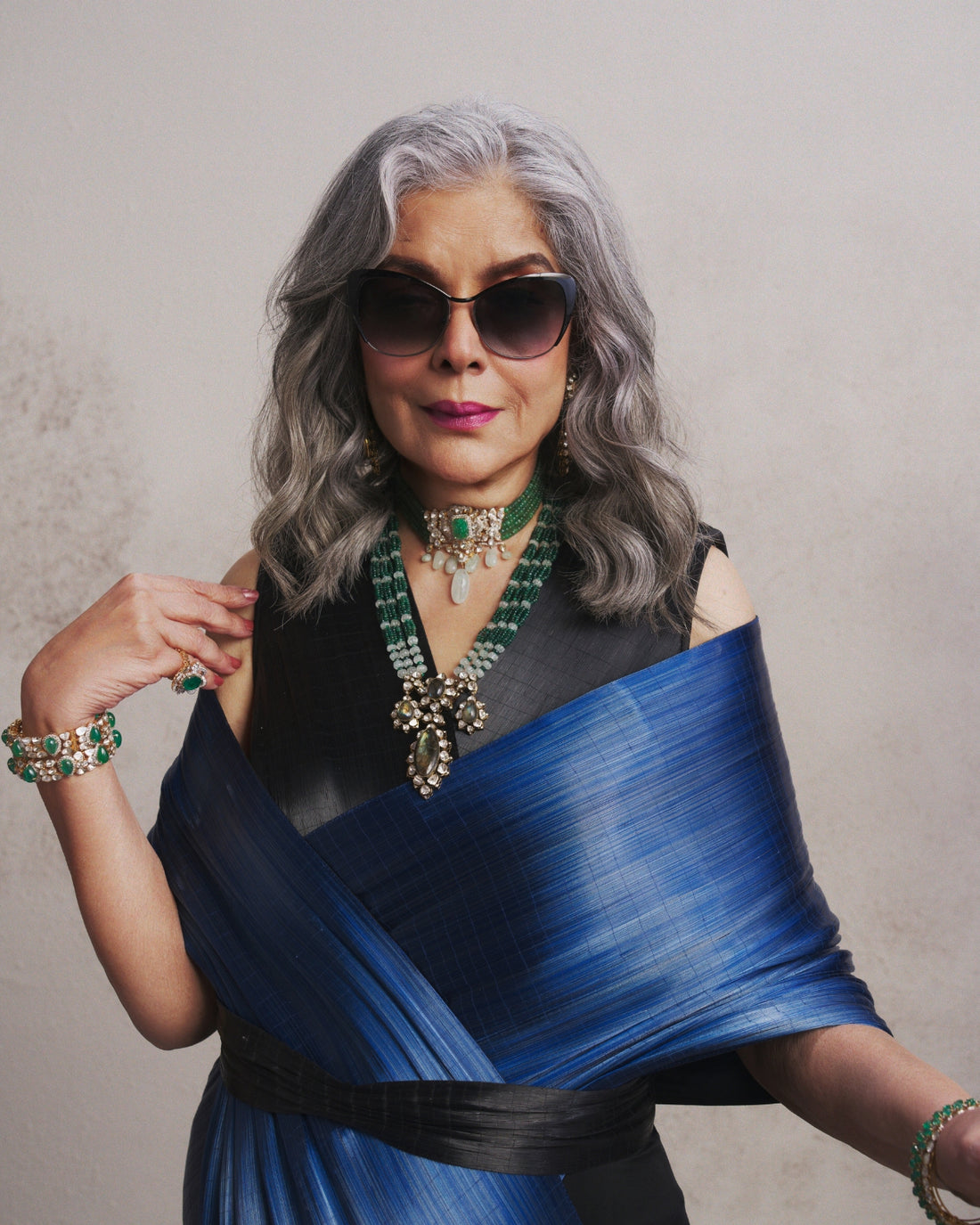 Zeenat Aman - Ovira Polki And Diamond Bead Choker