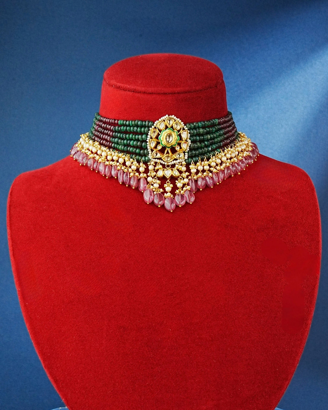 Misri Polki Bead Choker