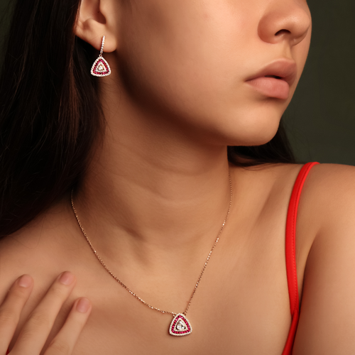 Shilpa Pendant And Mehak Hoops Polki And Diamond Set