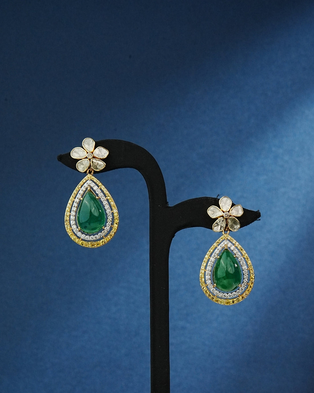 Opalina Polki And Diamond Long Earrings