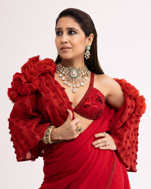 Jenny Polki And Diamond Long Earrings