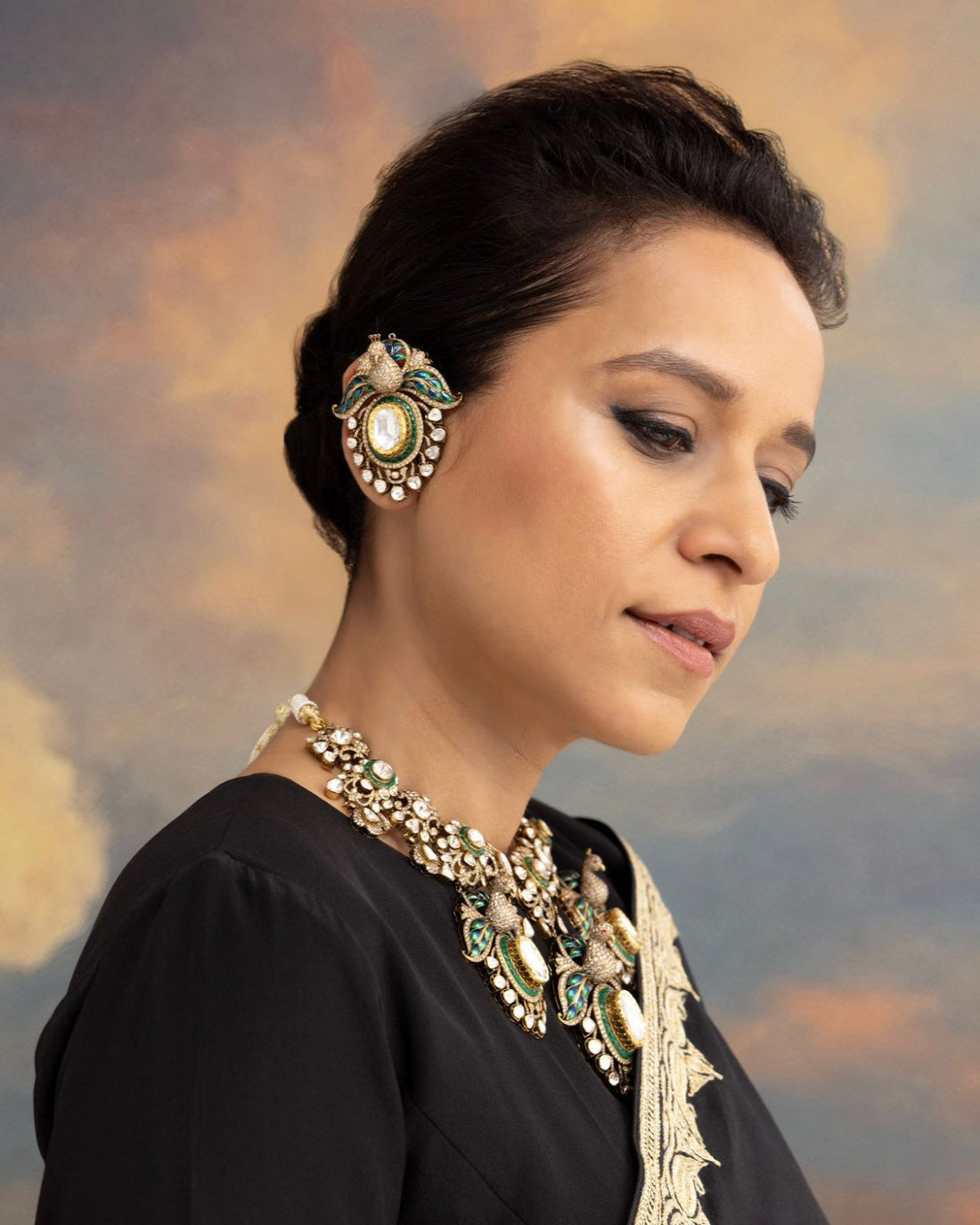 Eloise Polki And Diamond Long Earrings