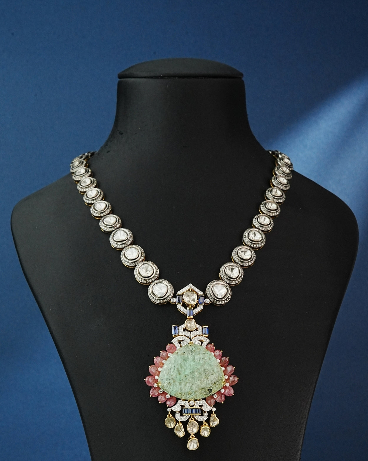 Lilora Polki And Diamond Long Necklace