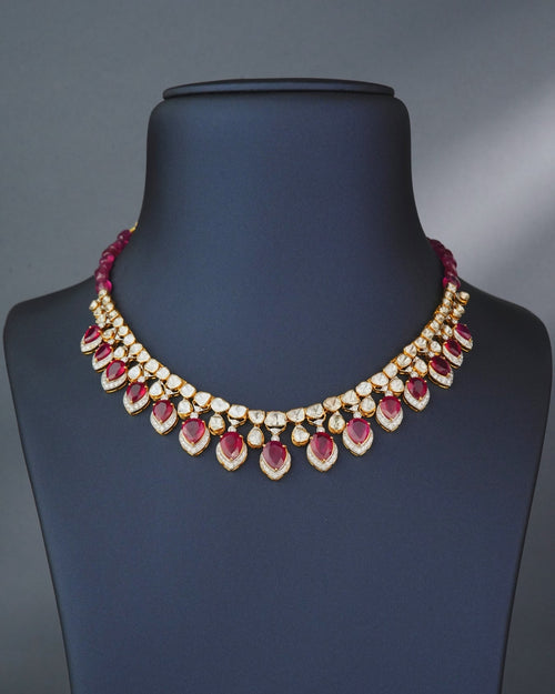 Sonika Polki And Diamond Necklace