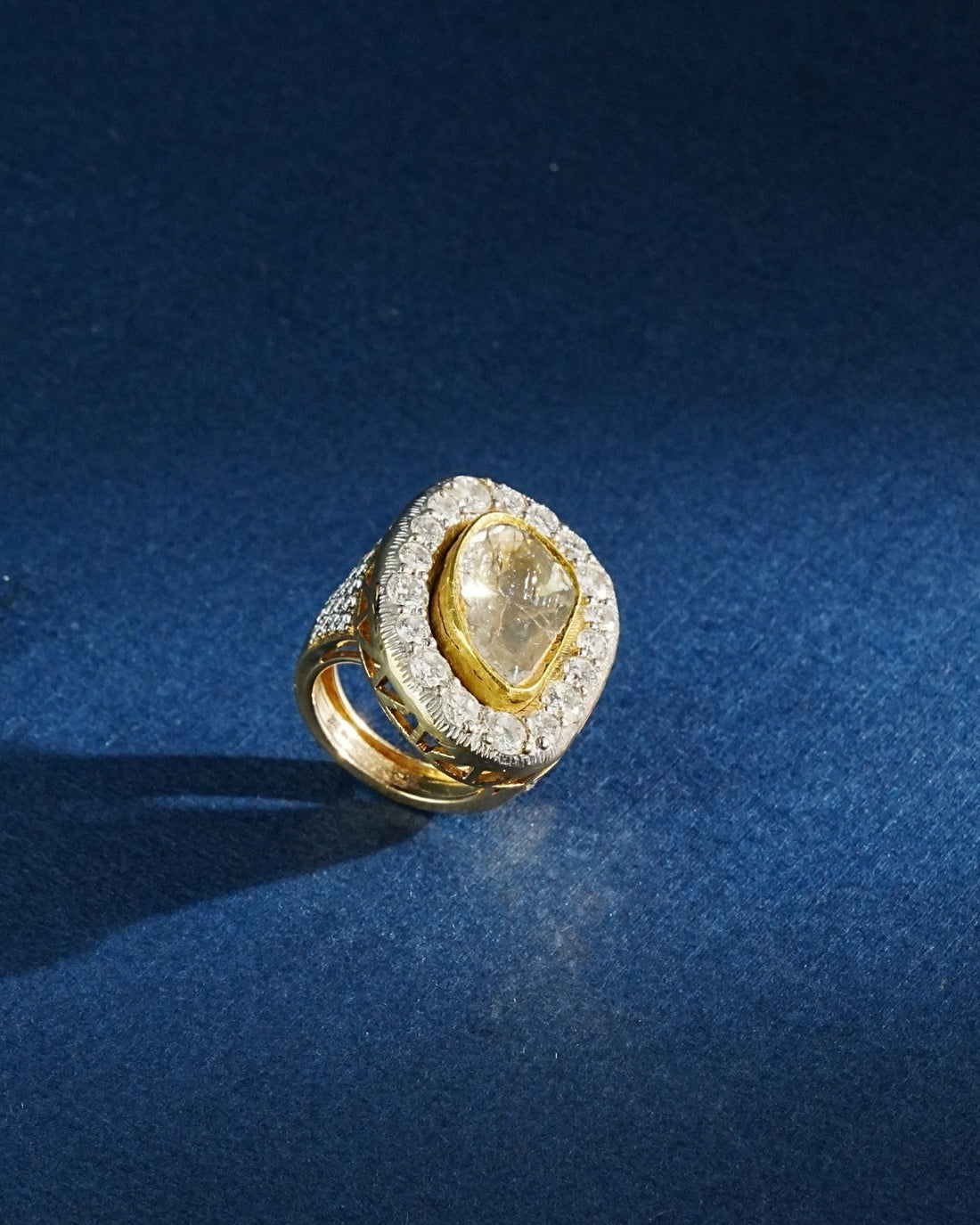 Zinnia Polki And Diamond Ring