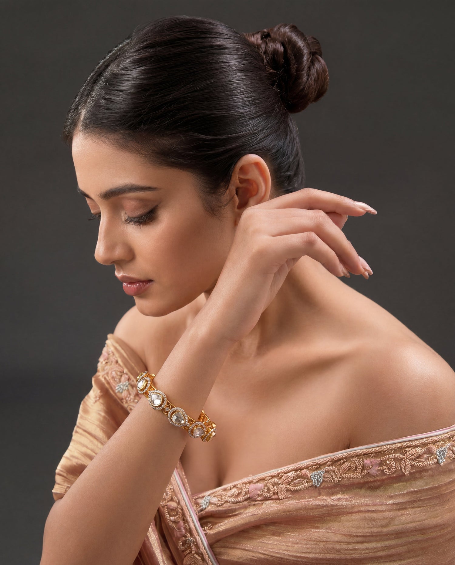 Ranika Polki And Diamond Bangle