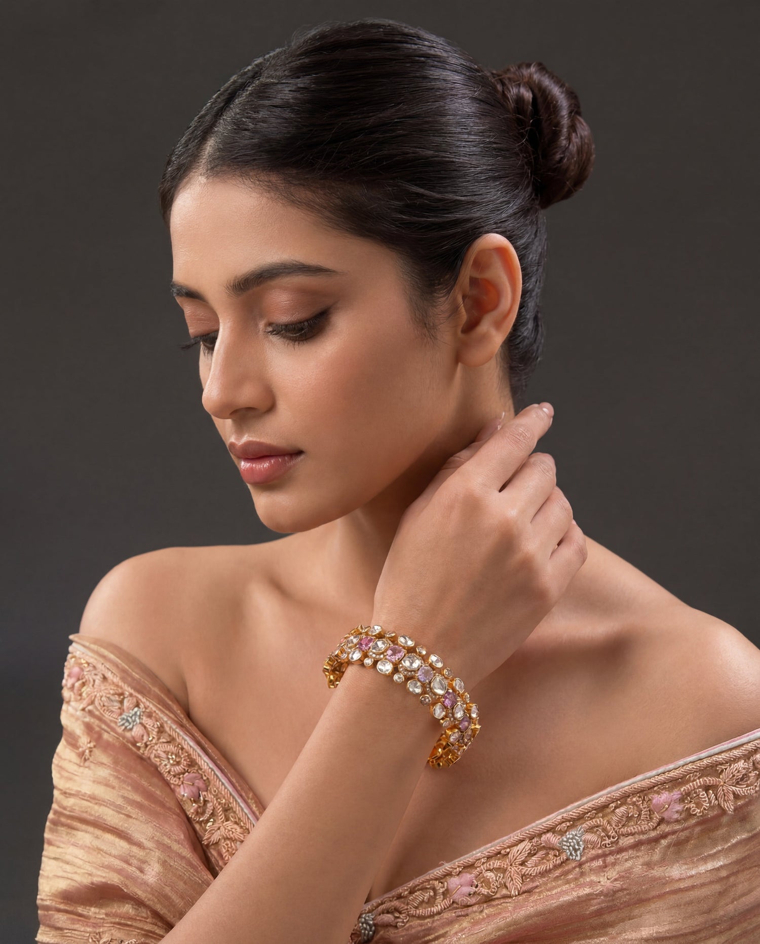 Deepika Polki And Diamond Bangle