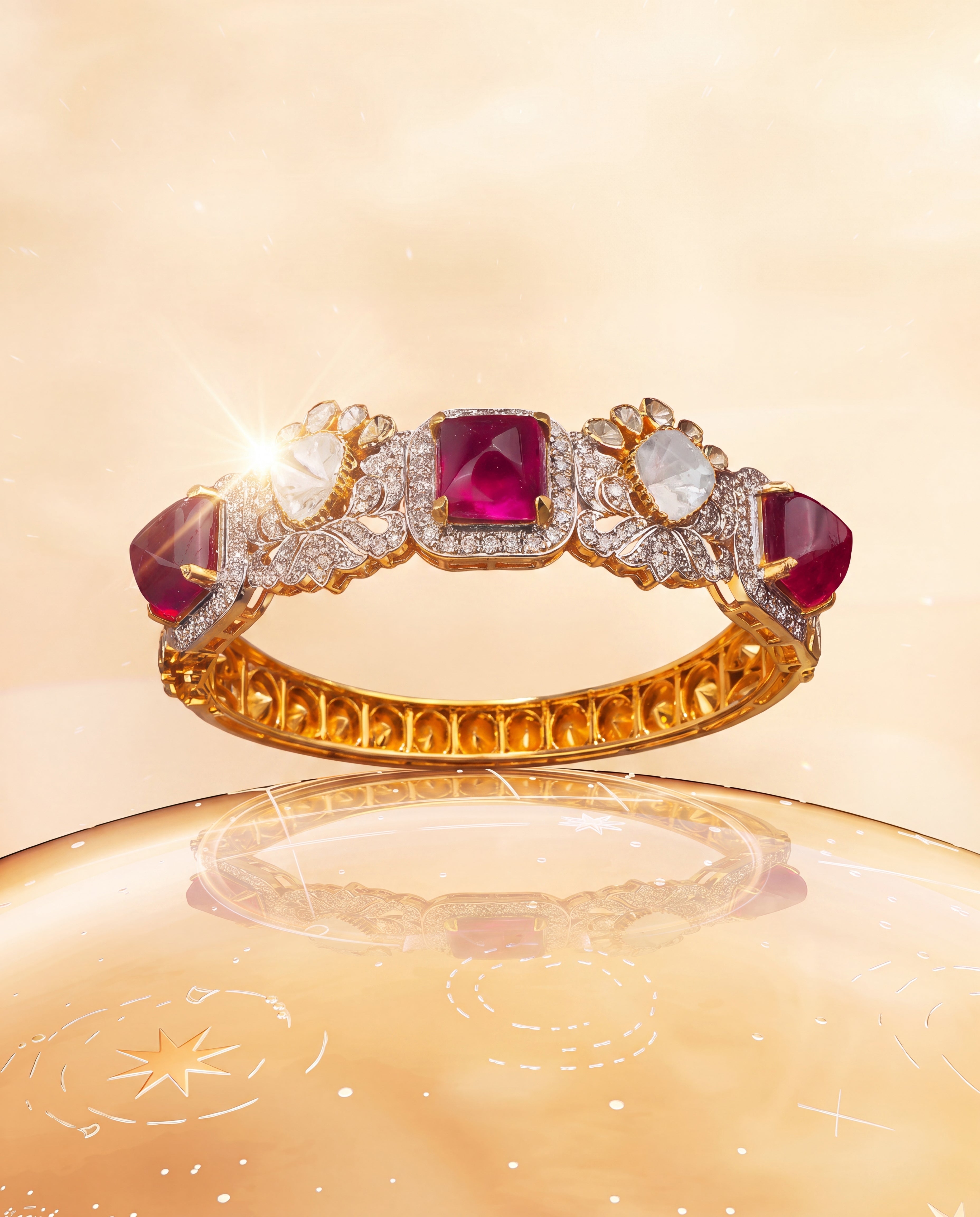 Geetika Polki And Diamond Bangle