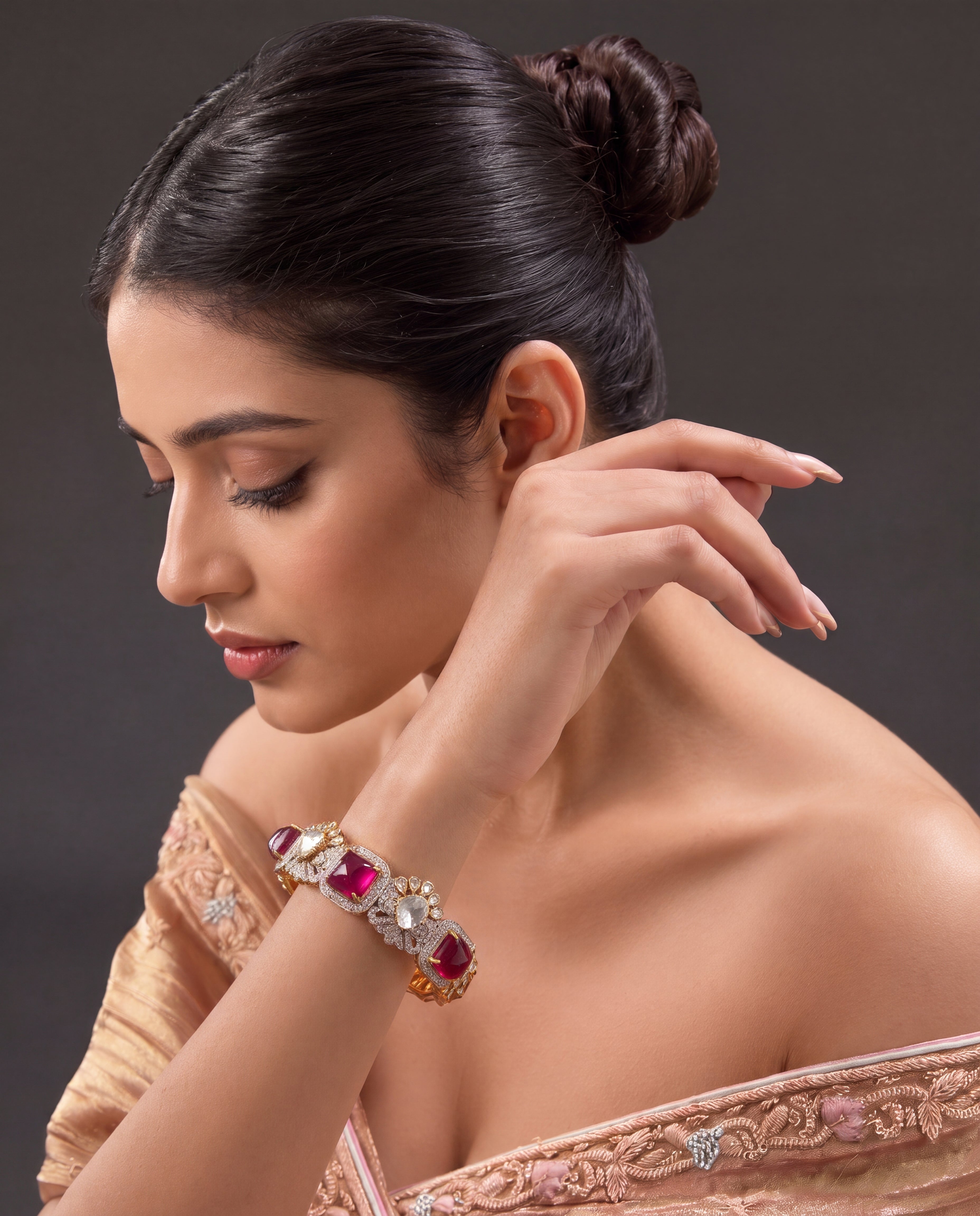 Geetika Polki And Diamond Bangle