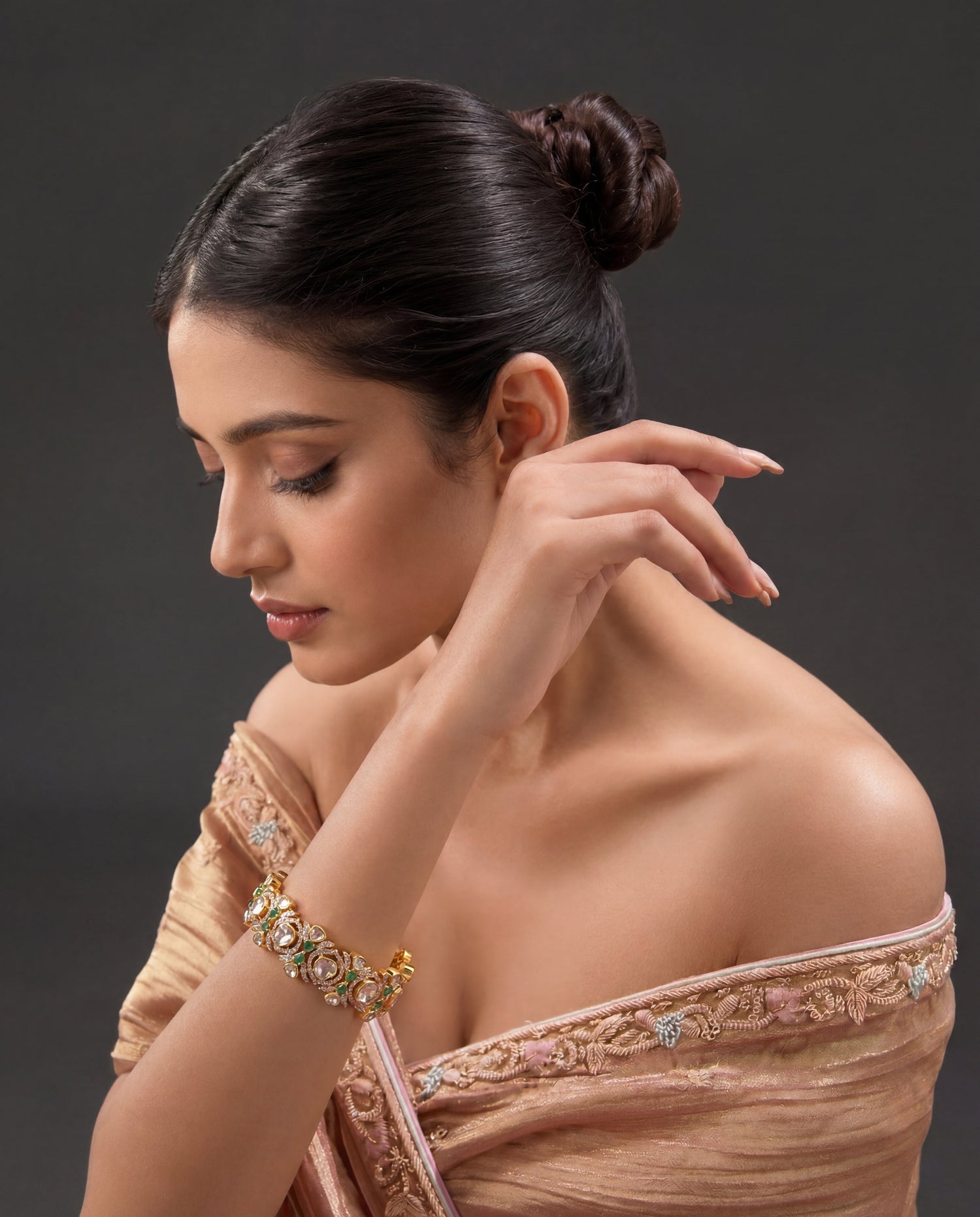 Ekta Polki And Diamond Bangle