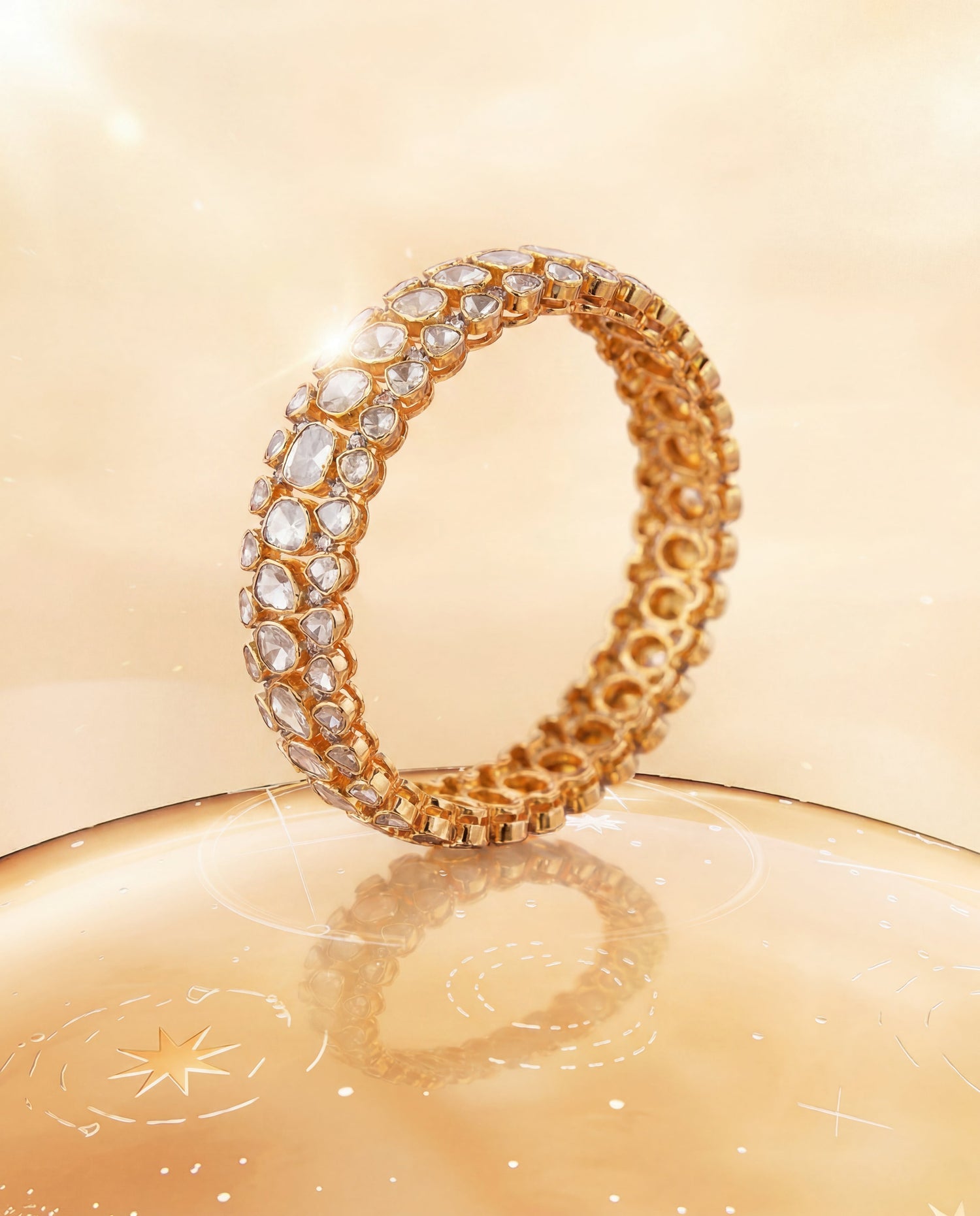 Kirti Polki And Diamond Bangle