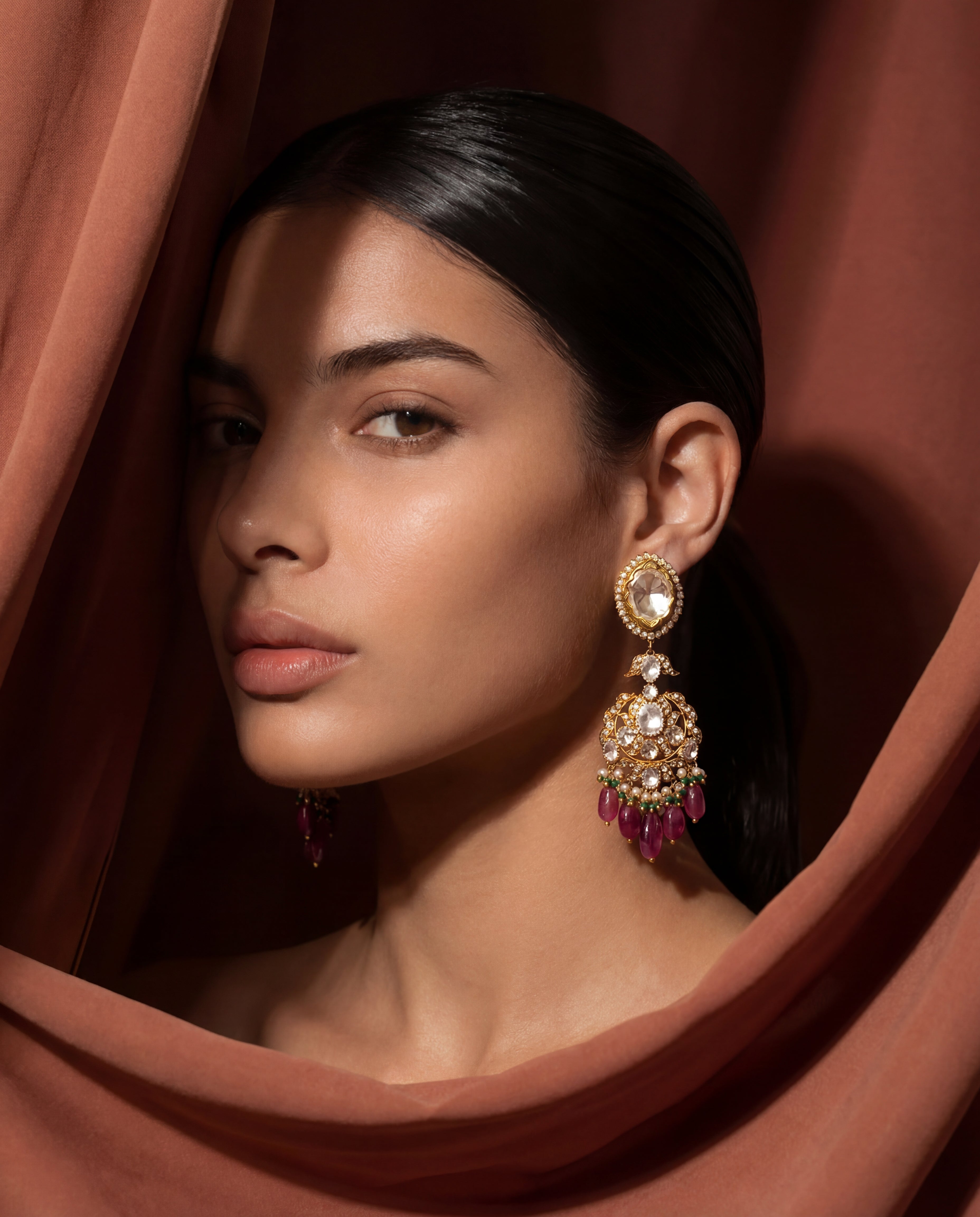 Simran Polki Long Earrings