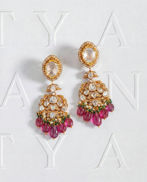 Simran Polki Long Earrings