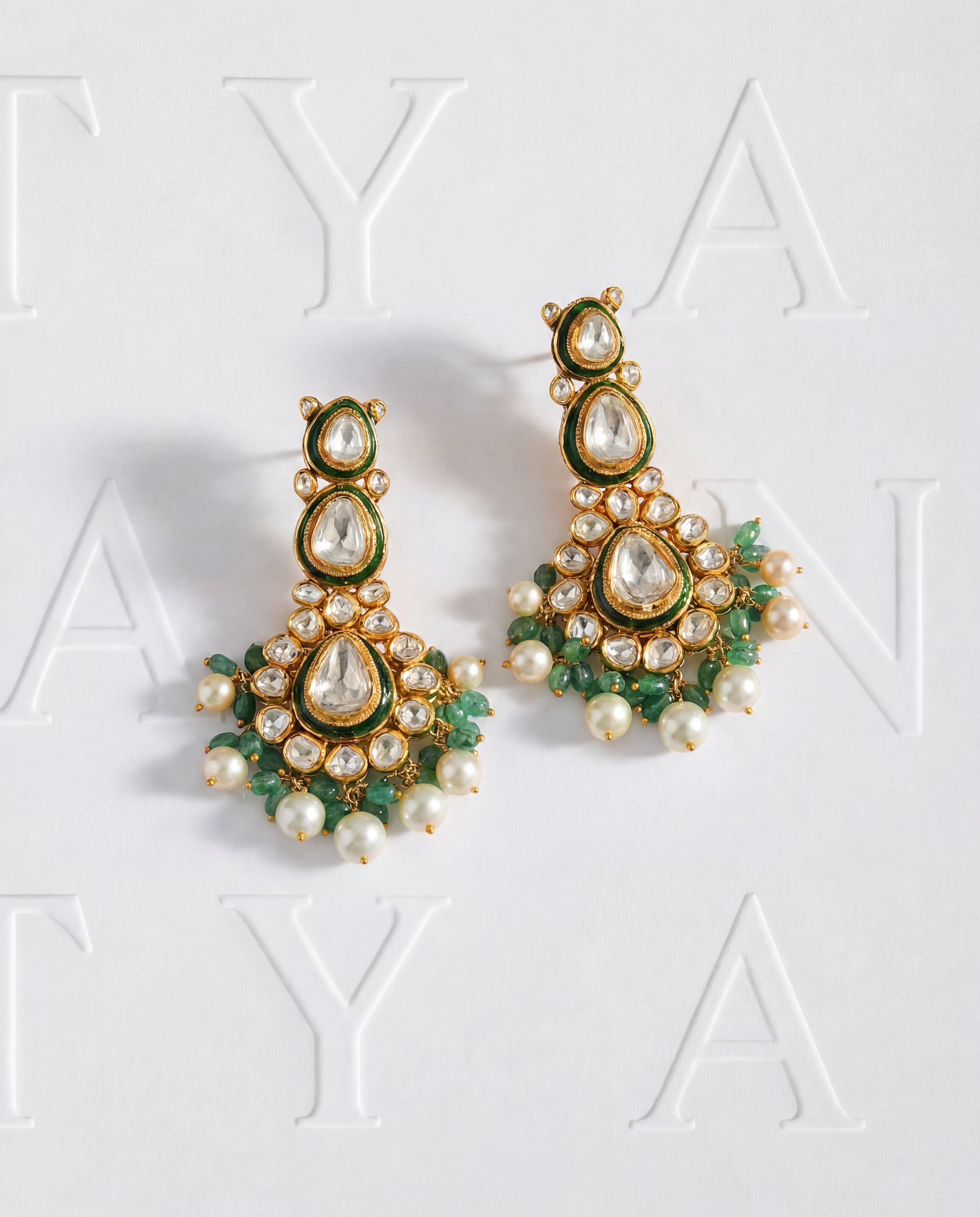 Roshni Polki Long Earrings