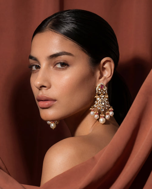 Uditi Polki And Diamond Long Earrings