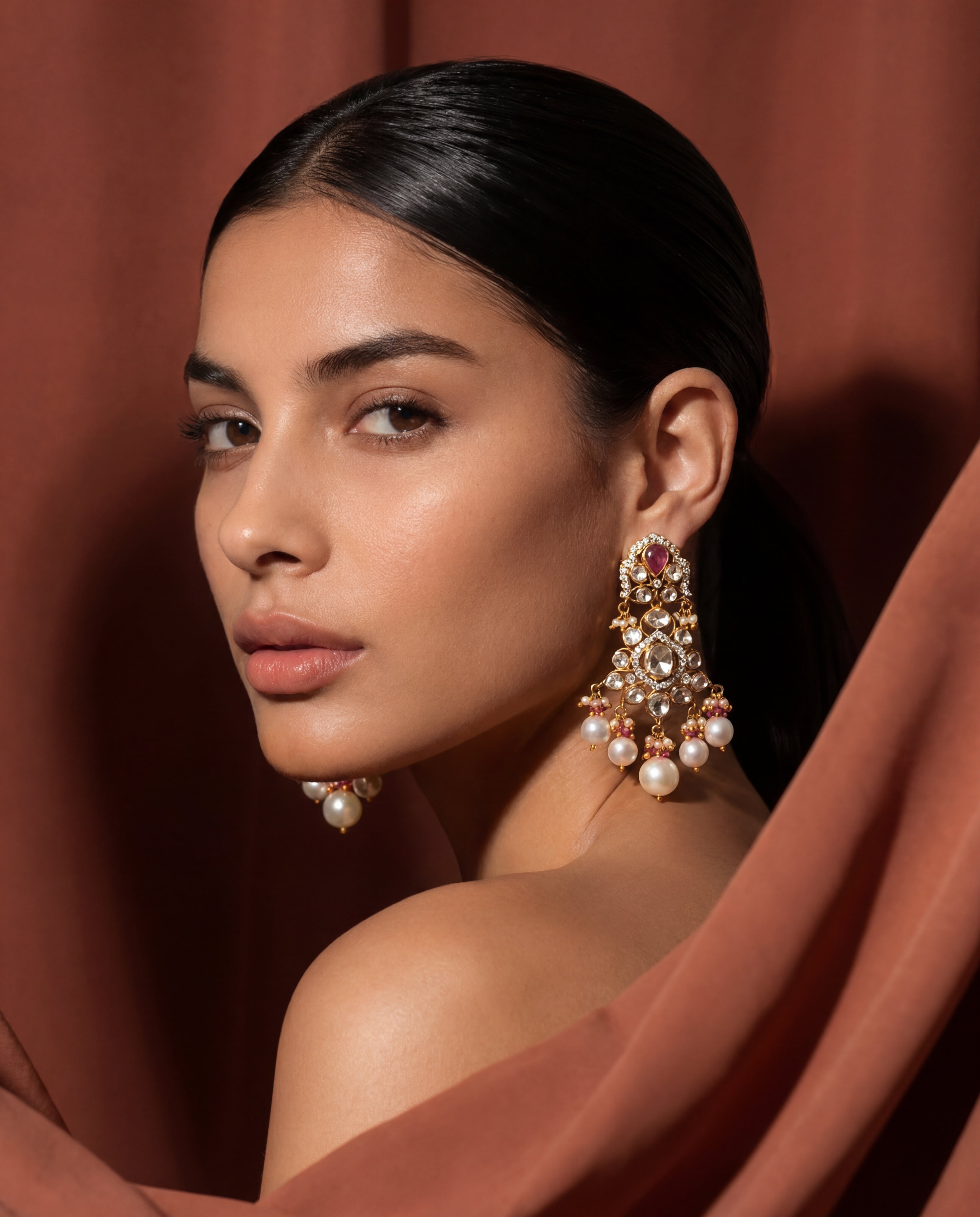 Uditi Polki And Diamond Long Earrings