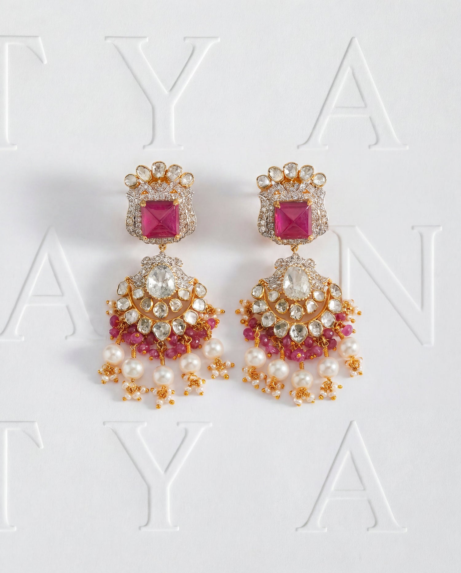 Meera Polki And Diamond Long Earrings