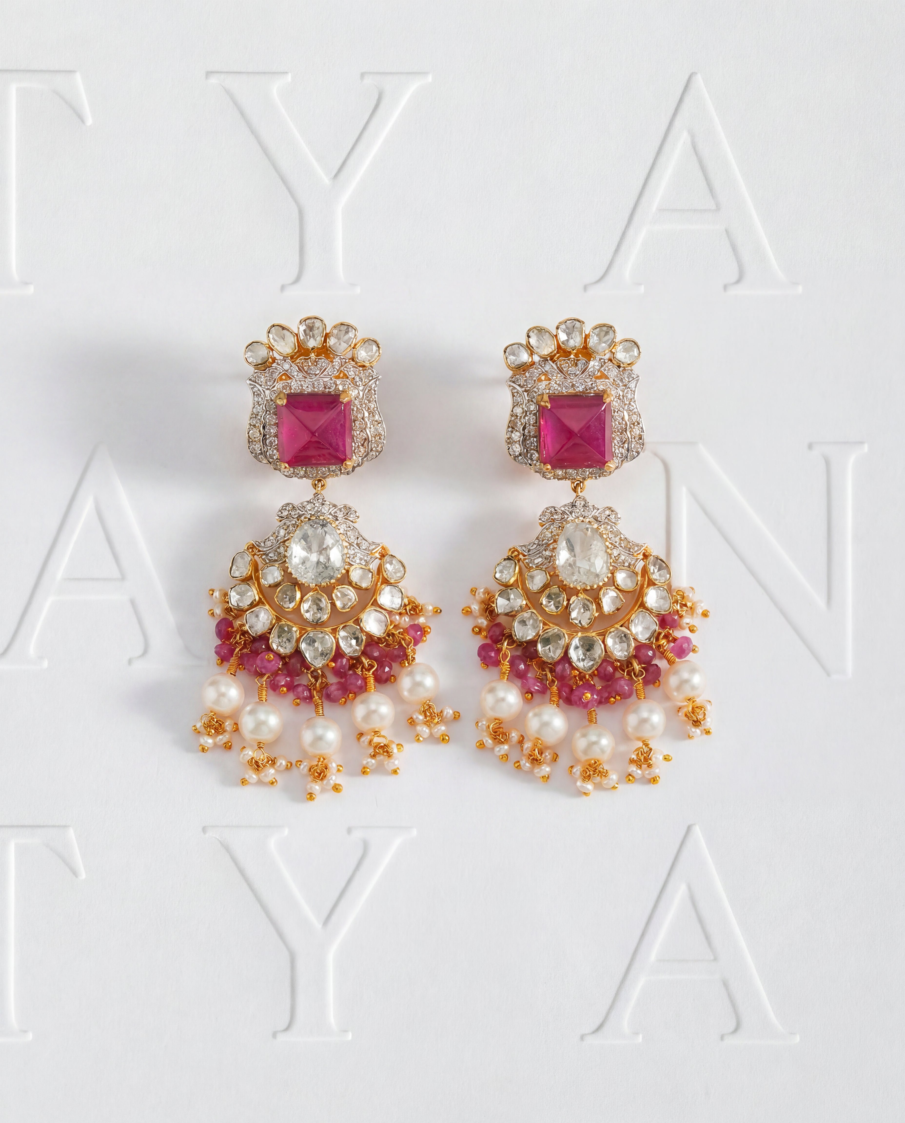 Meera Polki And Diamond Long Earrings