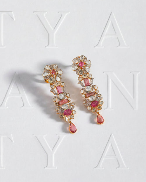Radhika Polki And Diamond Long Earrings