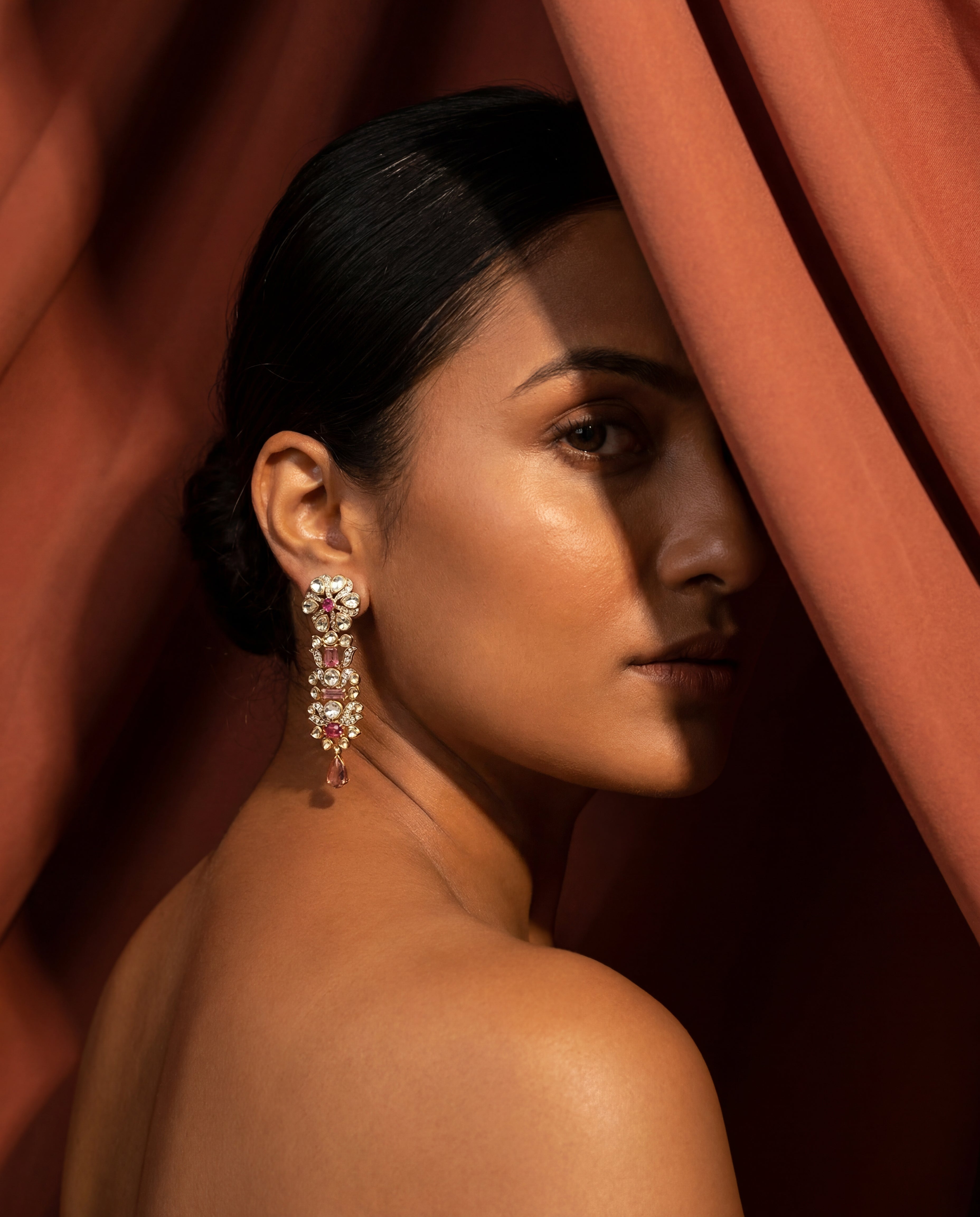 Radhika Polki And Diamond Long Earrings