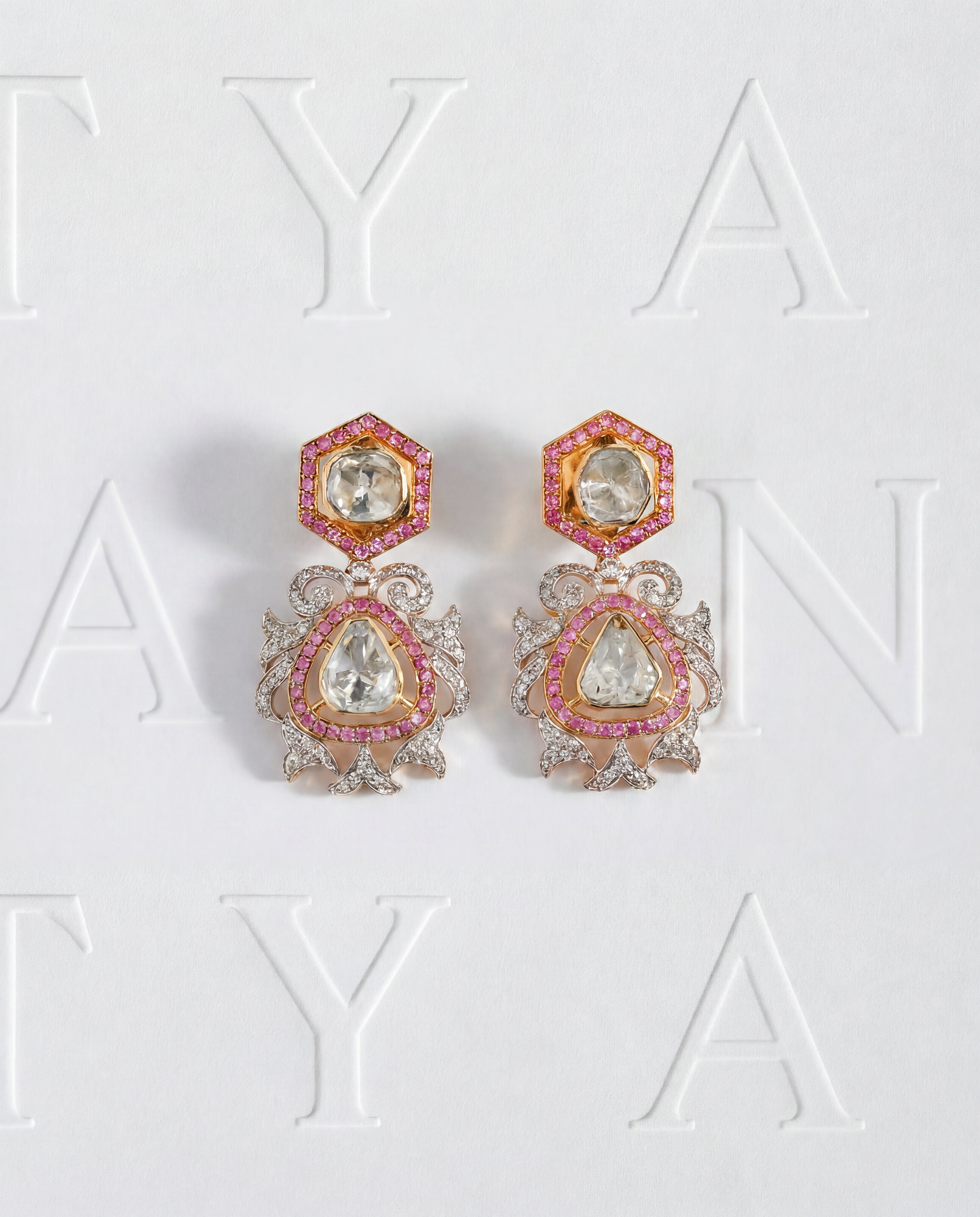 Vaishnavi Polki And Diamond Long Earrings