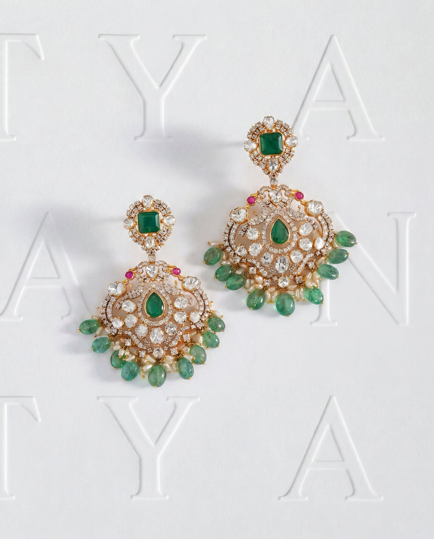 Anushka Polki And Diamond Long Earrings