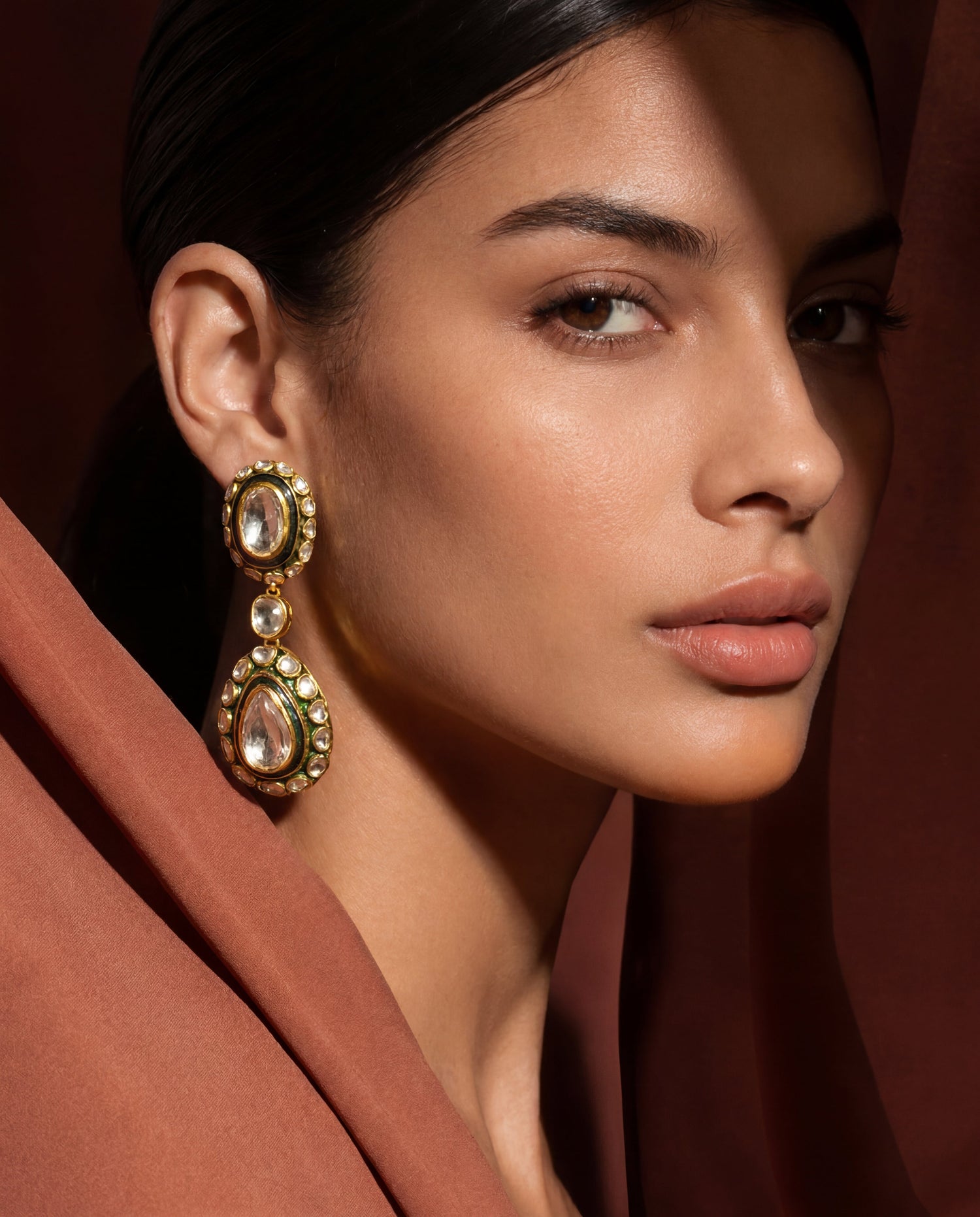Aarohi Polki Long Earrings