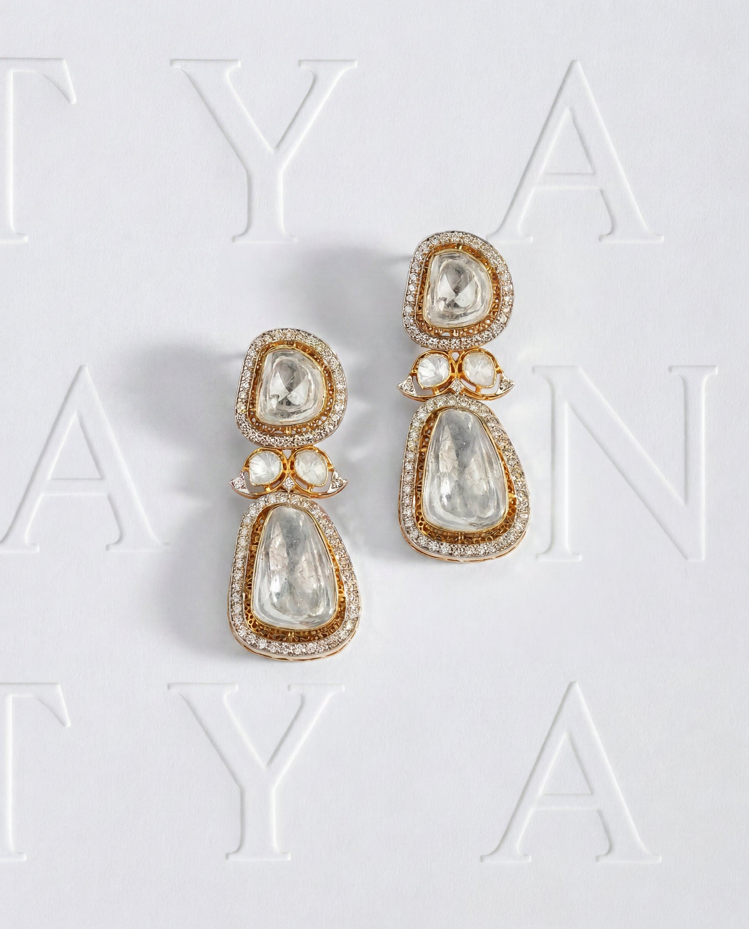 Aria Polki And Diamond Long Earrings