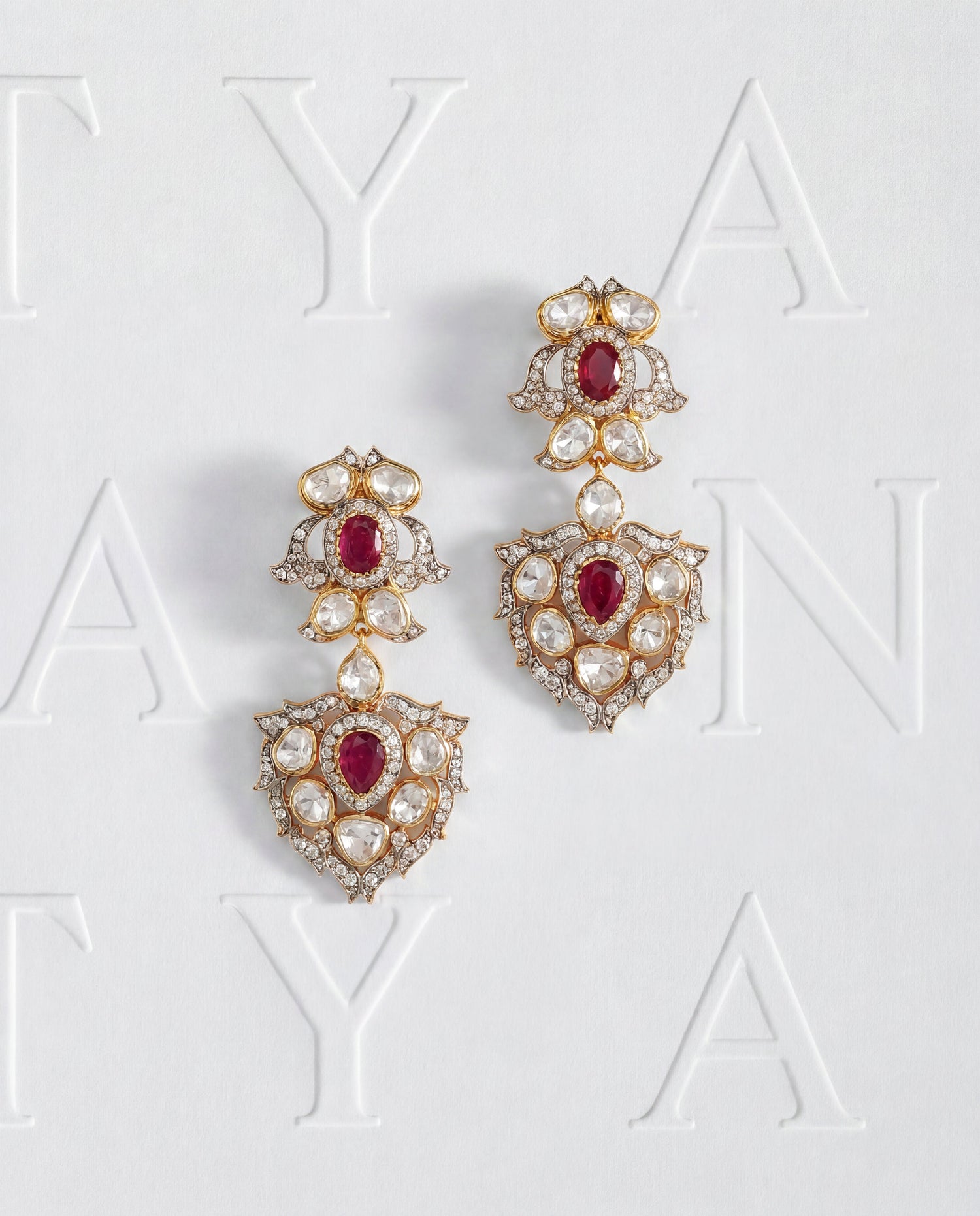Nakshi Polki And Diamond Long Earrings