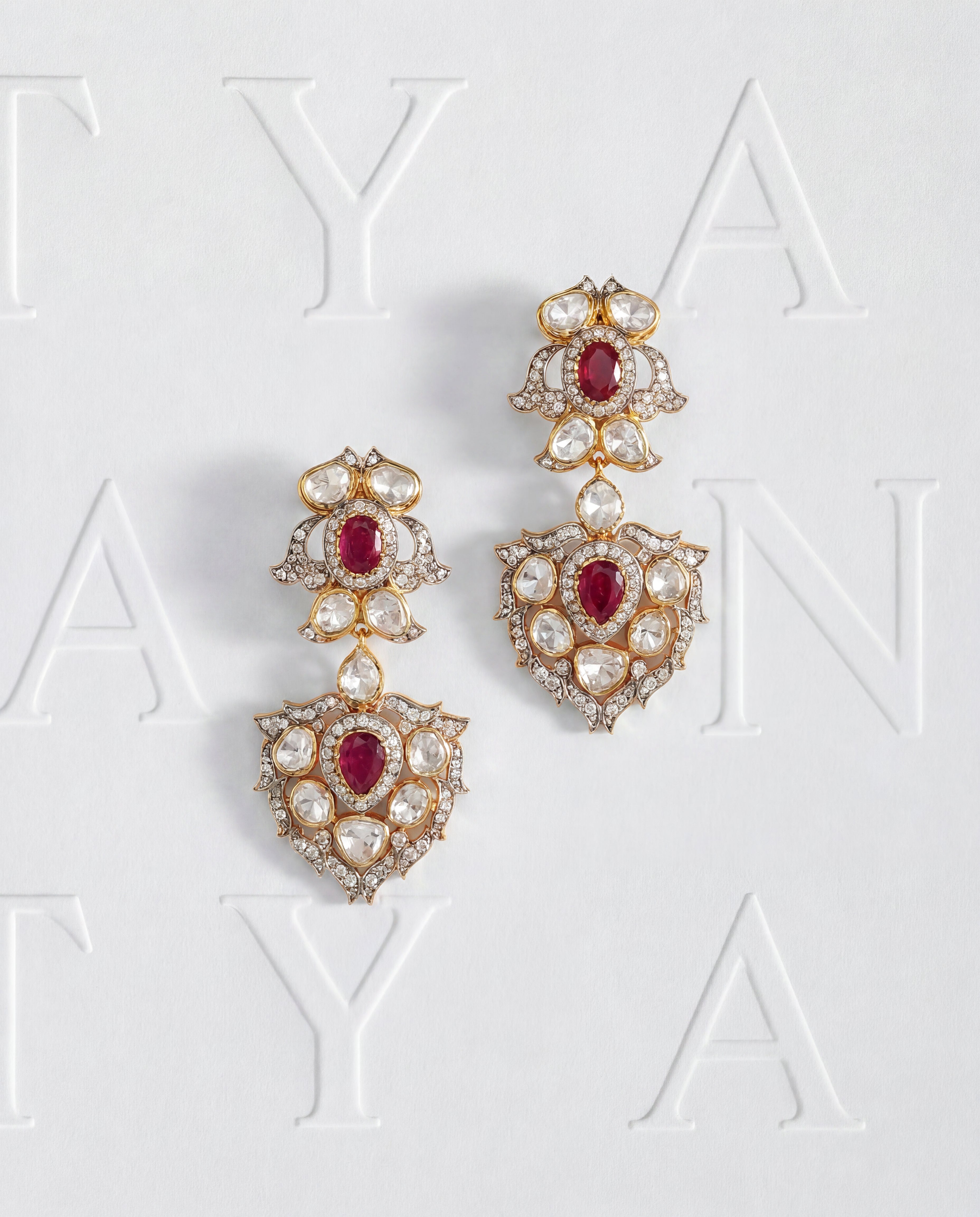 Nakshi Polki And Diamond Long Earrings