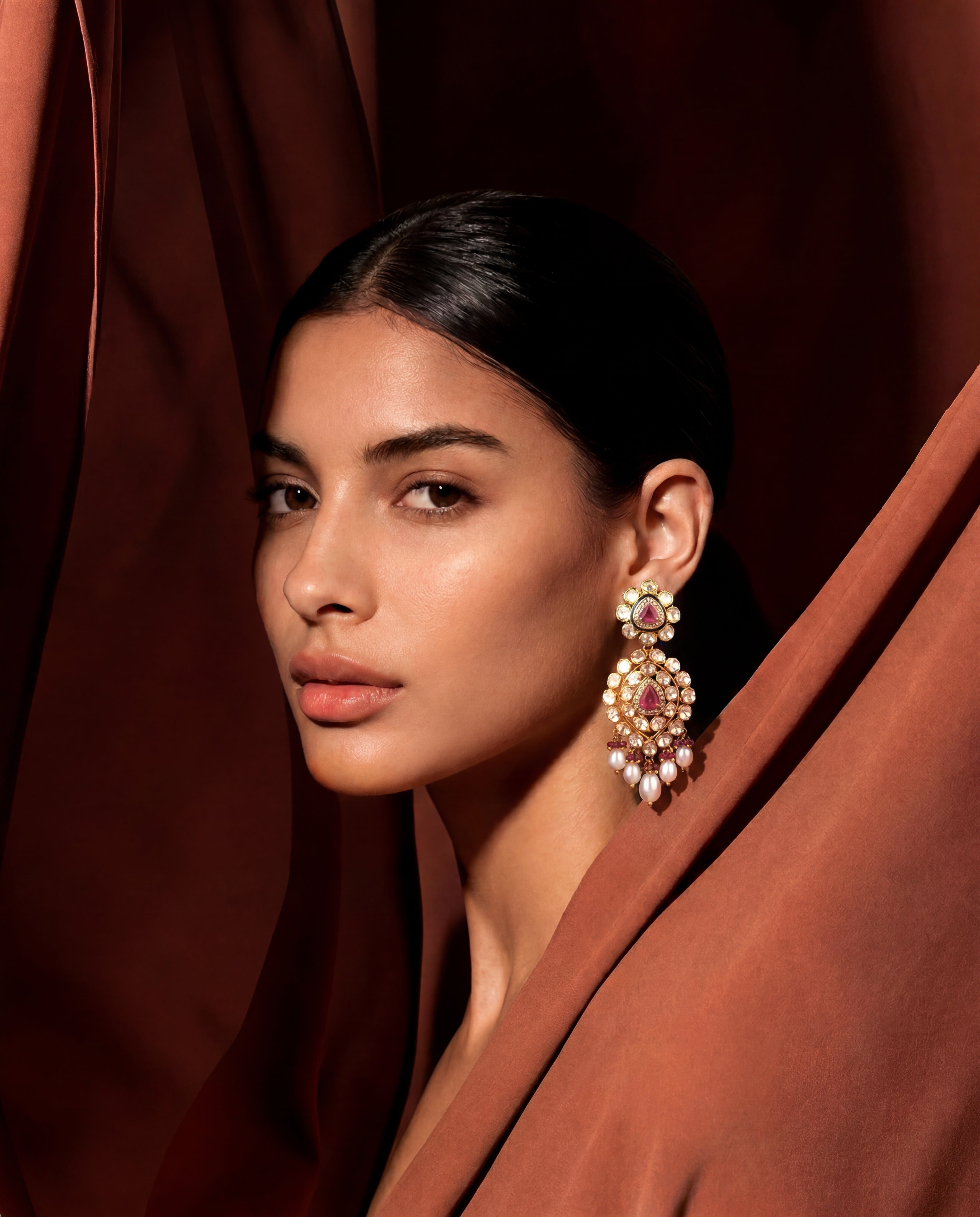 Pragya Polki And Diamond Long Earrings