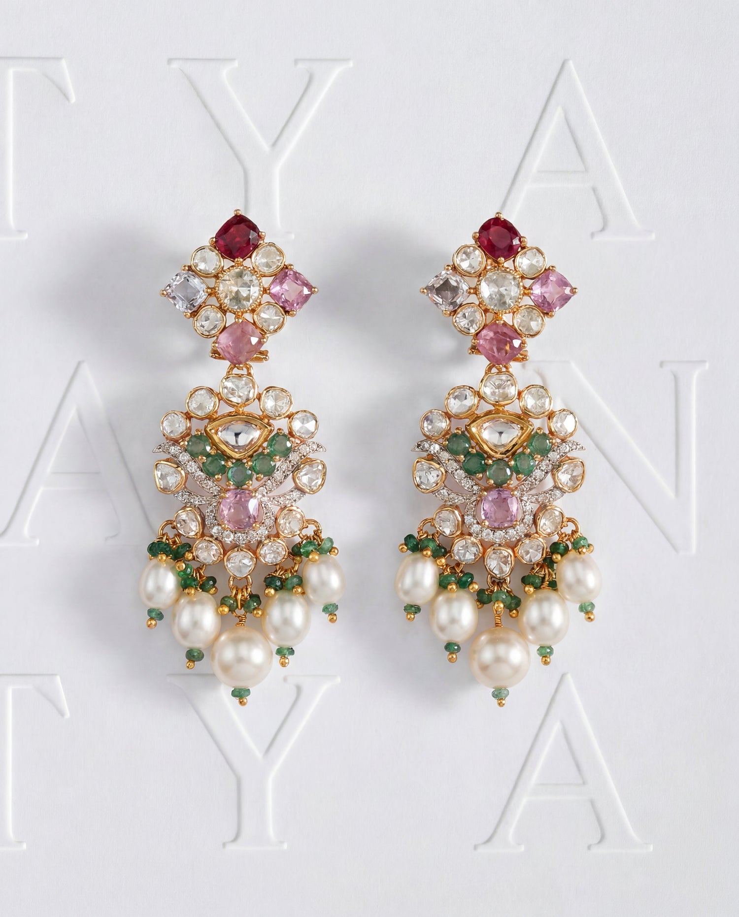 Urmila Polki And Diamond Long Earrings