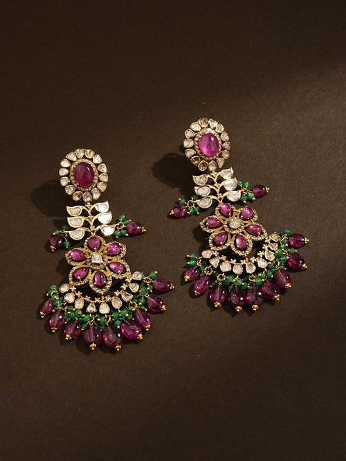 Ruhani Polki Long Earrings