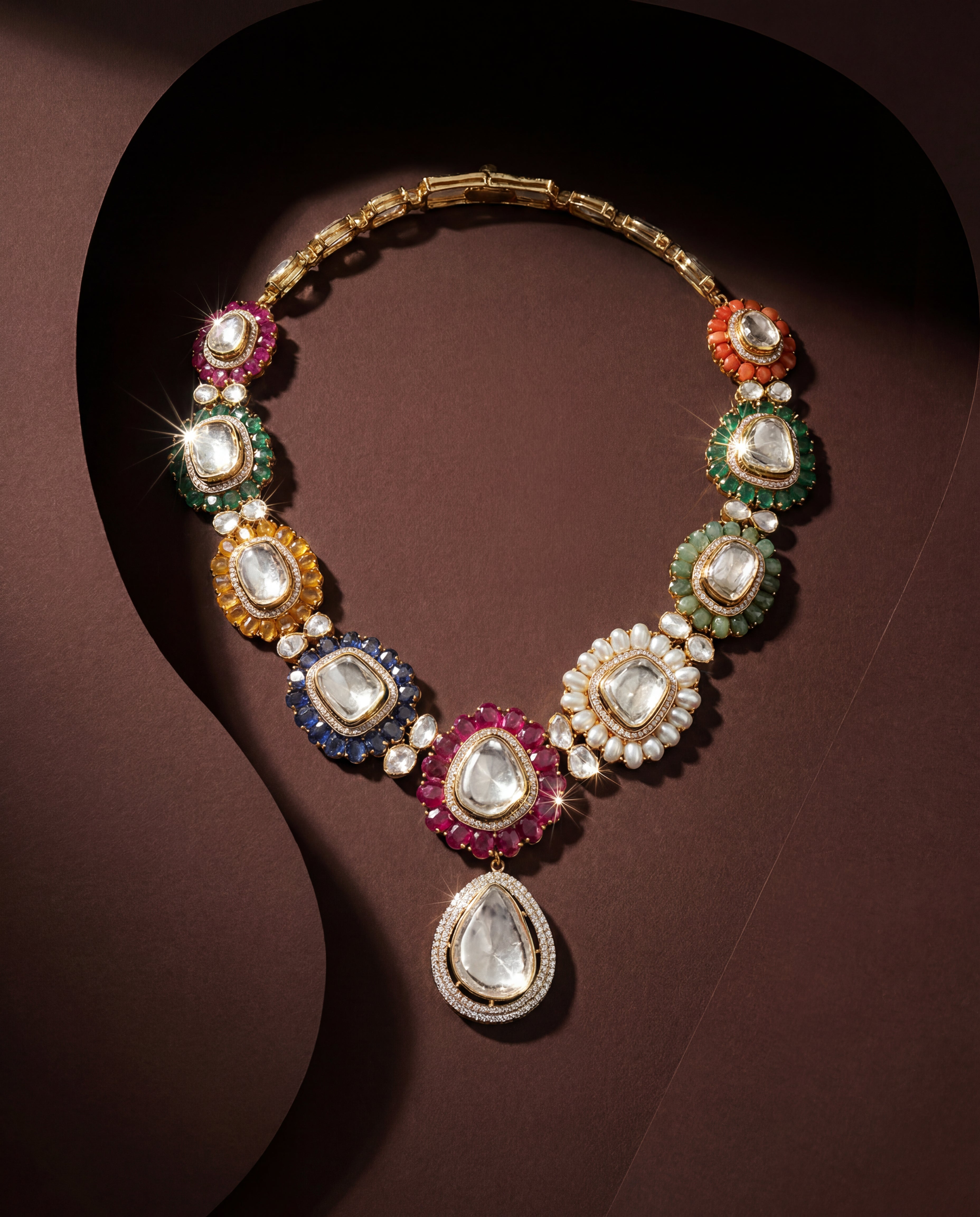 Aanya Polki And Diamond Long Necklace