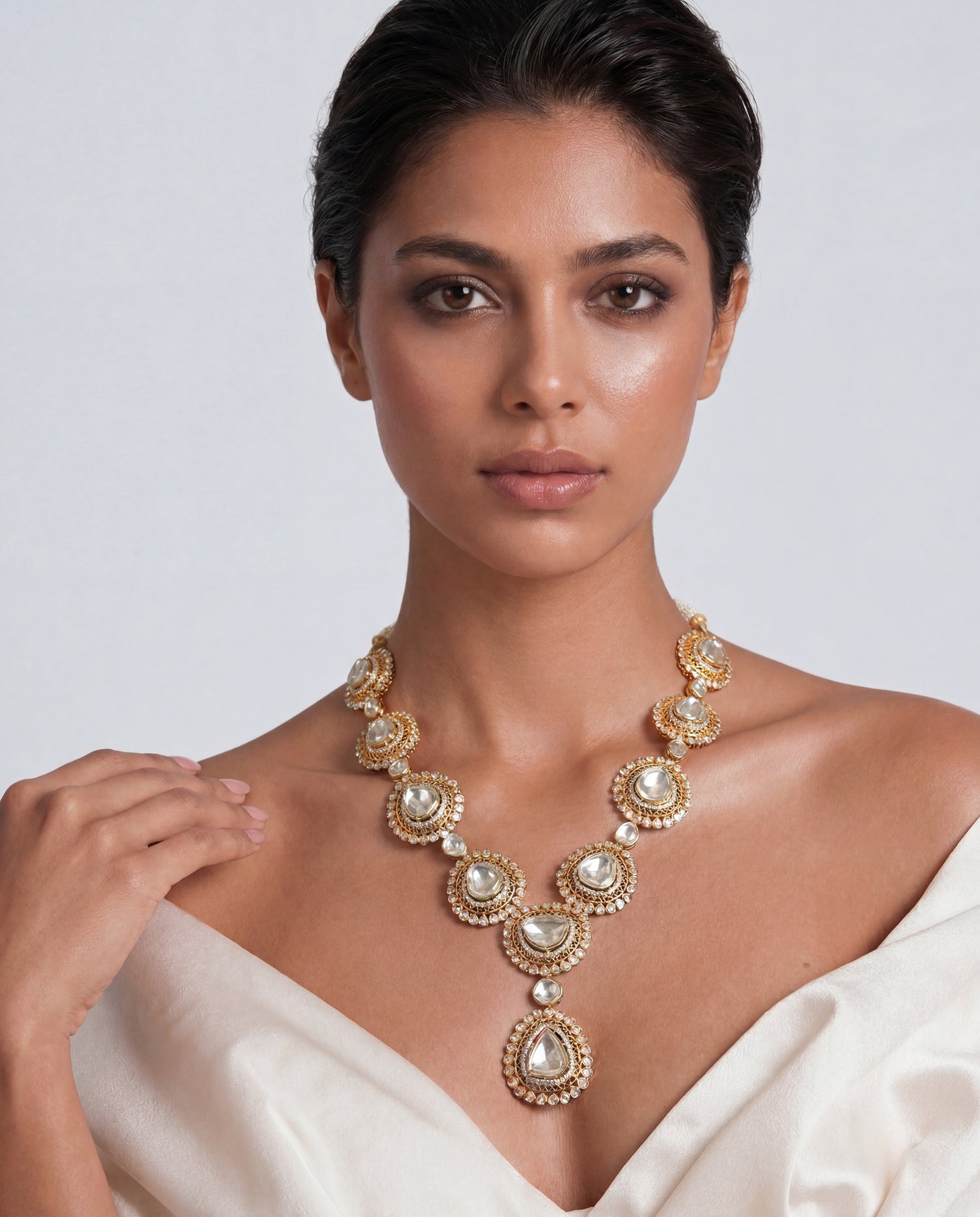 Tanaira Polki And Diamond Long Necklace