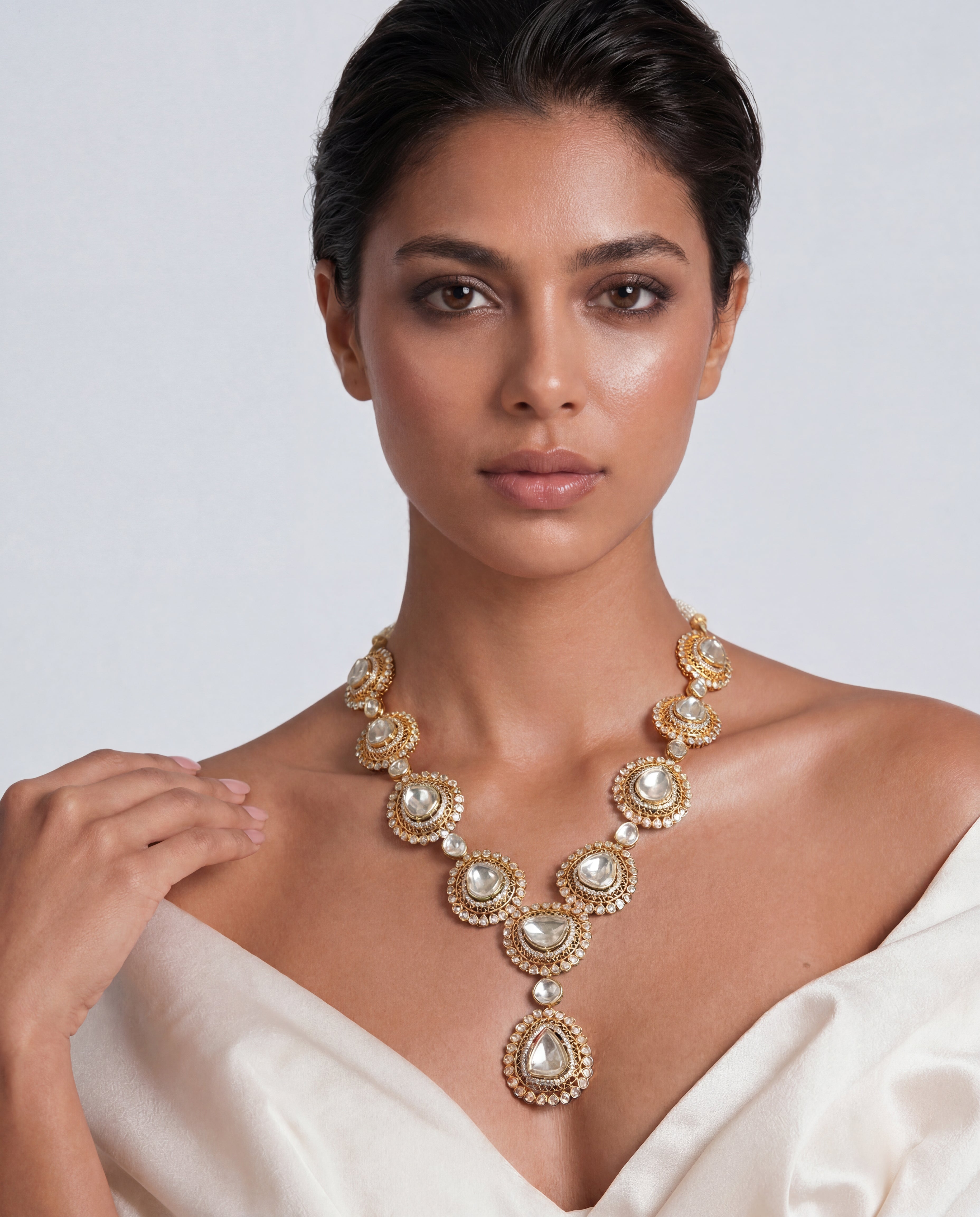 Tanaira Polki And Diamond Long Necklace