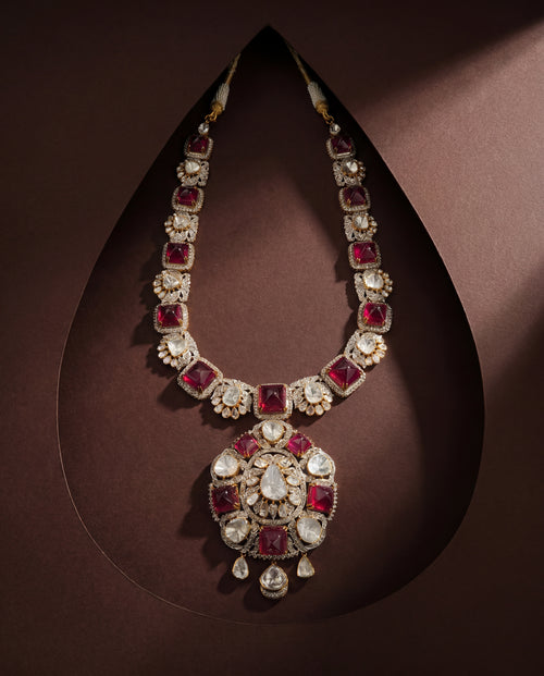 Naishvi Polki And Diamond Long Necklace