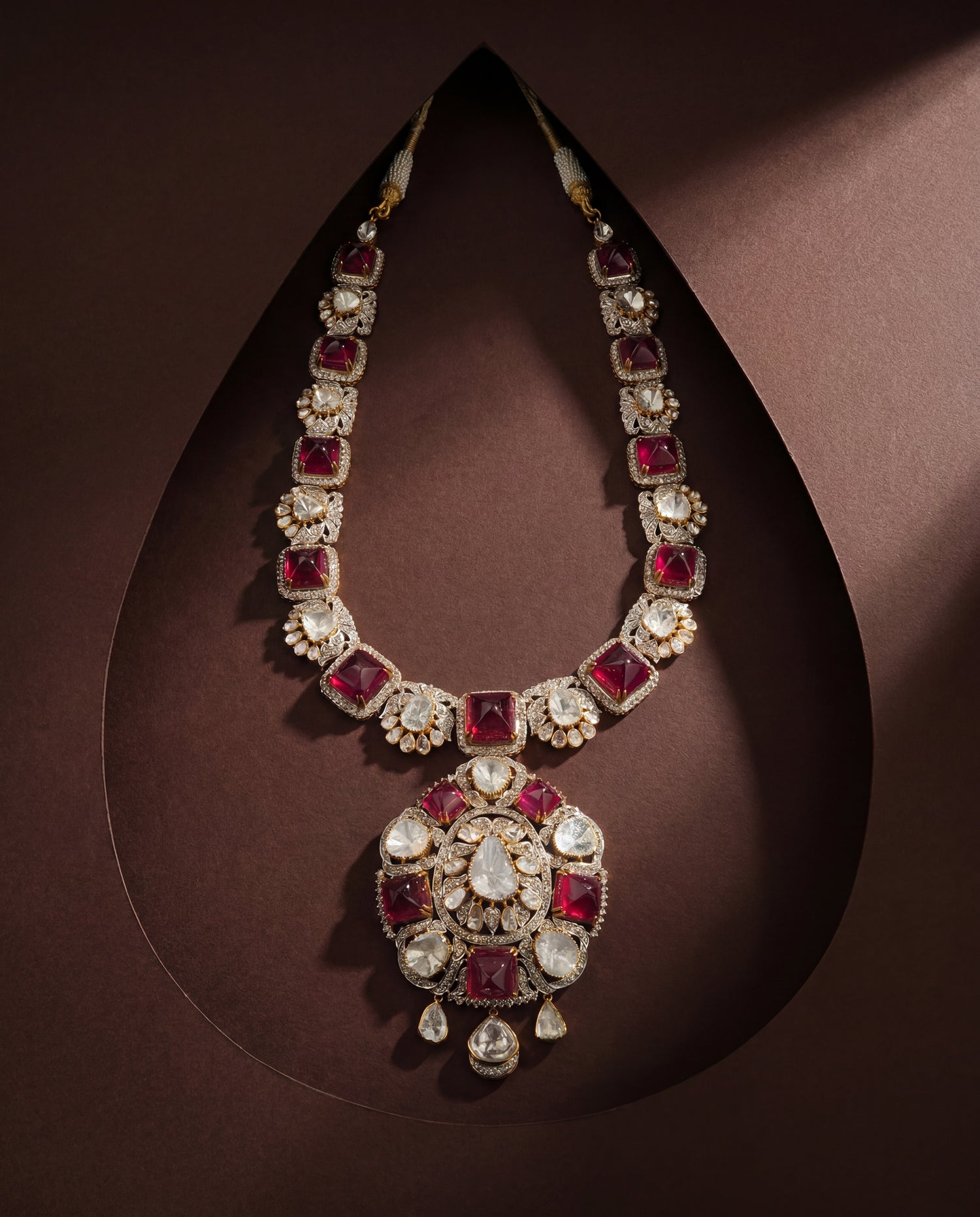 Naishvi Polki And Diamond Long Necklace