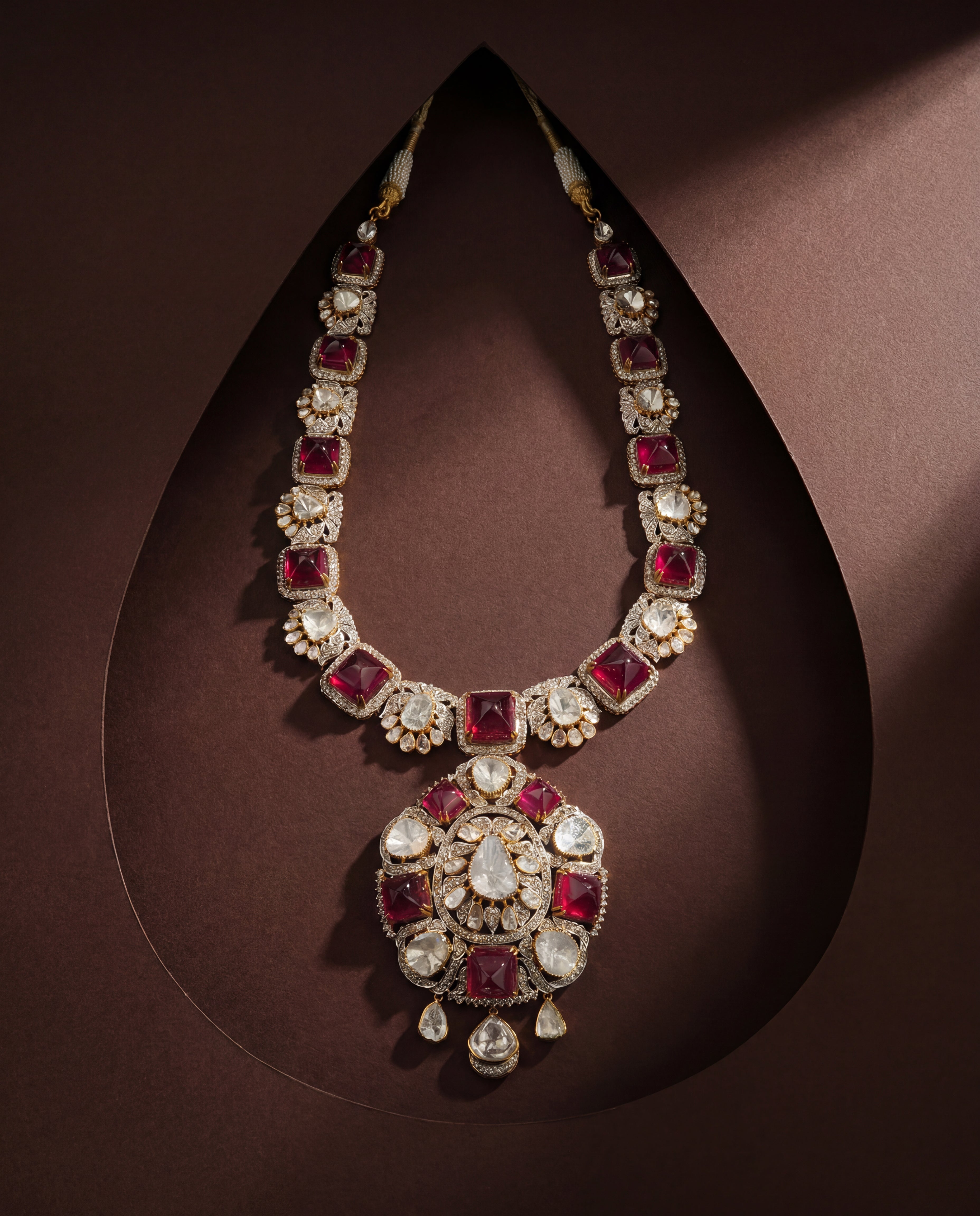 Naishvi Polki And Diamond Long Necklace