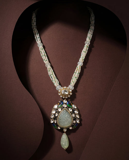 Shruti Polki And Diamond Long Necklace