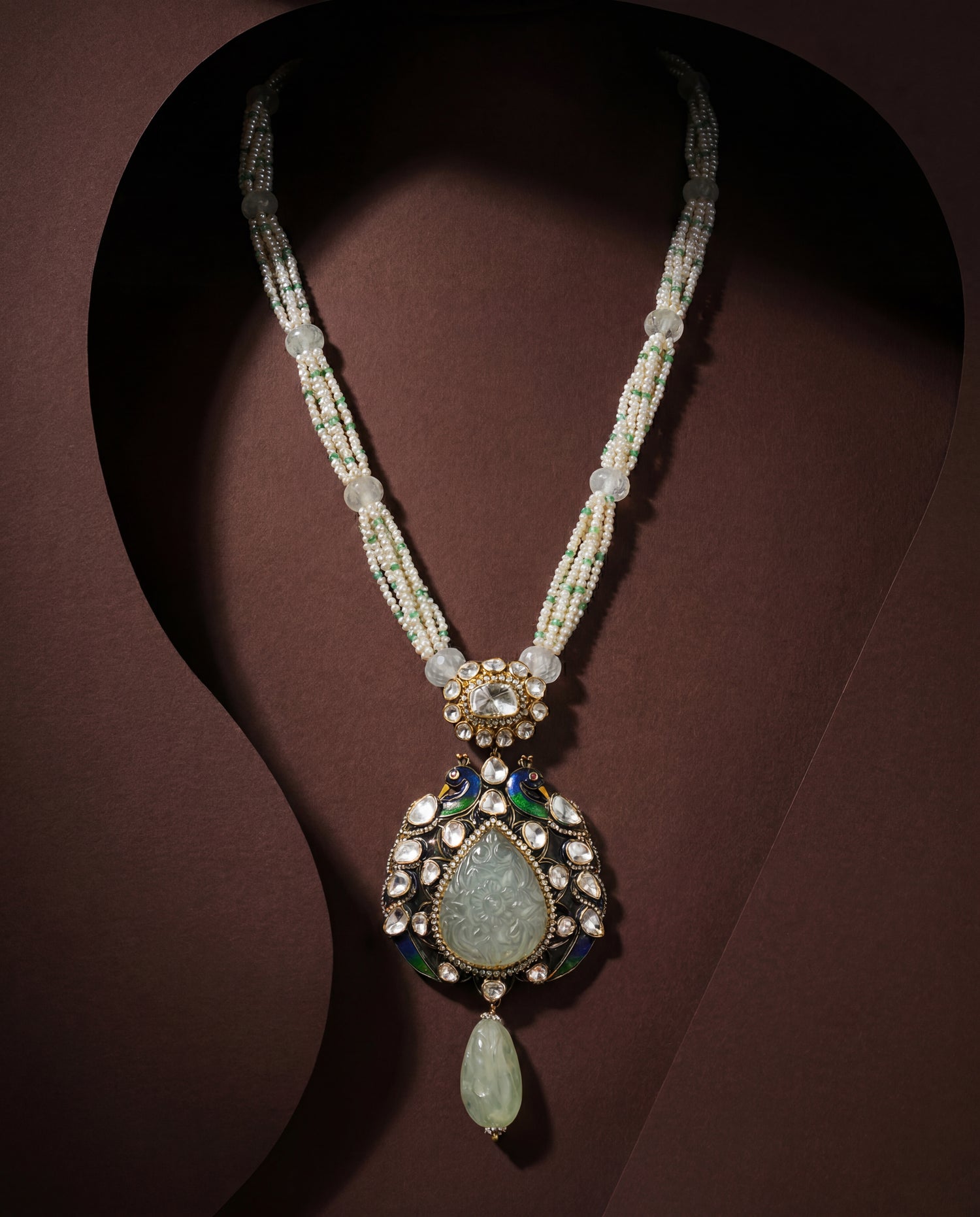 Shruti Polki And Diamond Long Necklace