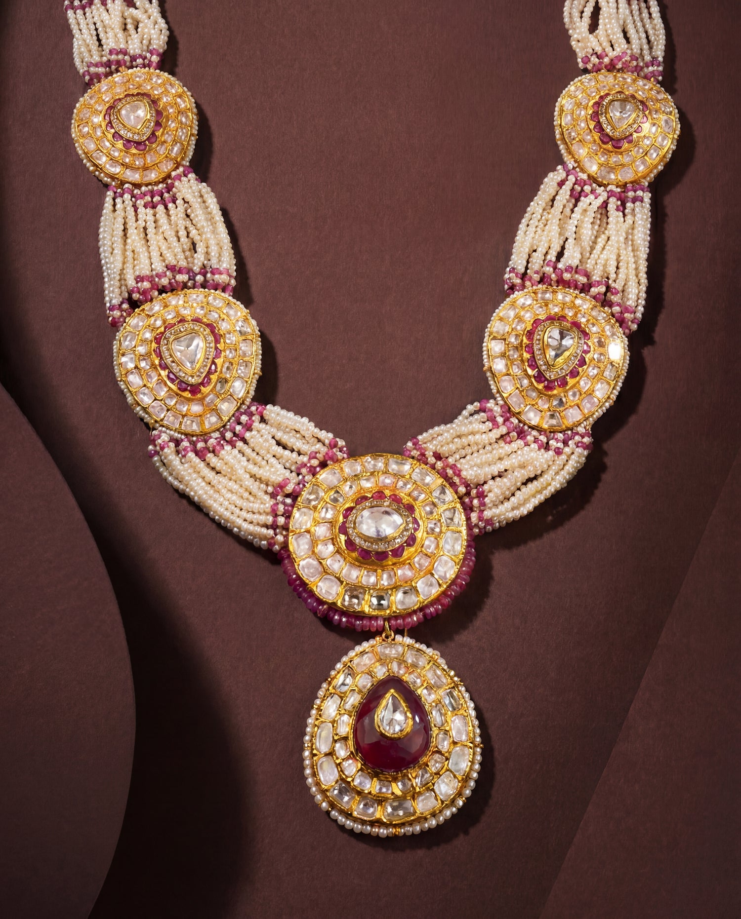 Lavanya Polki And Diamond Long Necklace