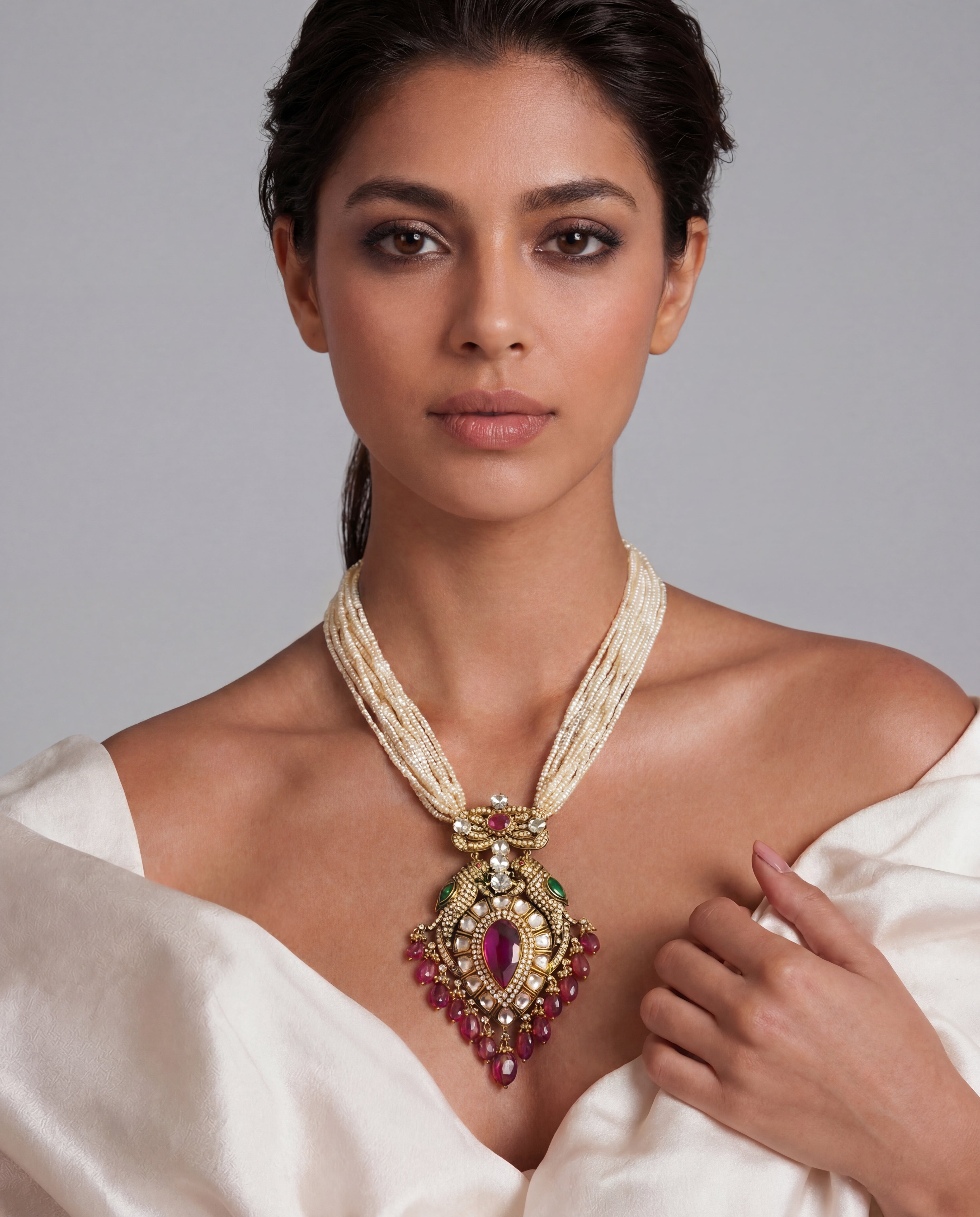 Manasvi Polki And Diamond Long Necklace